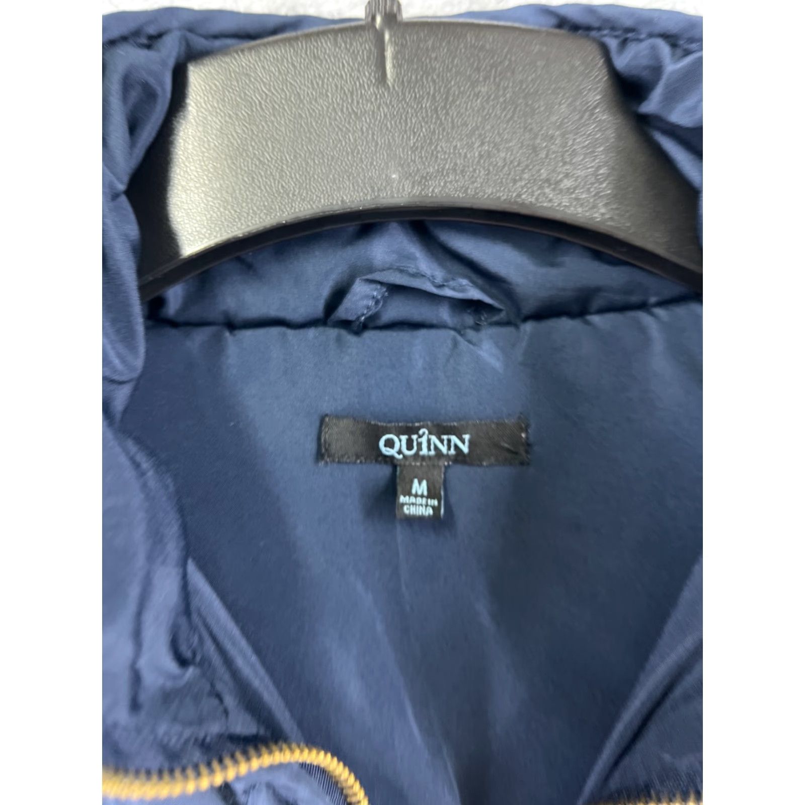 Vintage Quinn Vest Womens Blue Medium Full Zip 100% Polyester Quilted Pockets Mock Neck Size M / US 6-8 / IT 42-44 - 3 Thumbnail