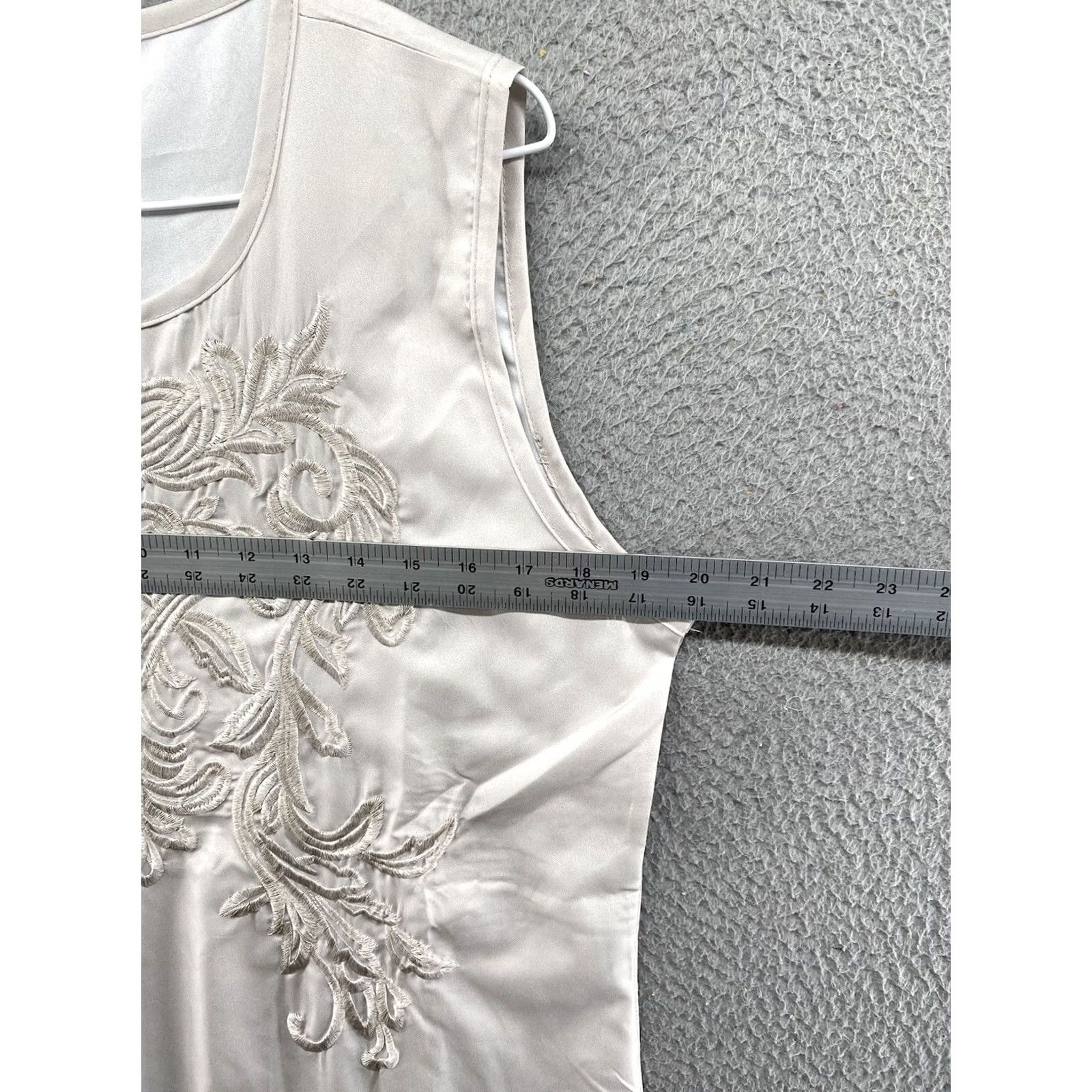 Vintage Hekka Women's Embroidered Sleeveless Dress Scoop Neck Long 3XL Gray Tank Dress Womens Size XXL / US 16-18 / IT 52-54 - 4 Thumbnail