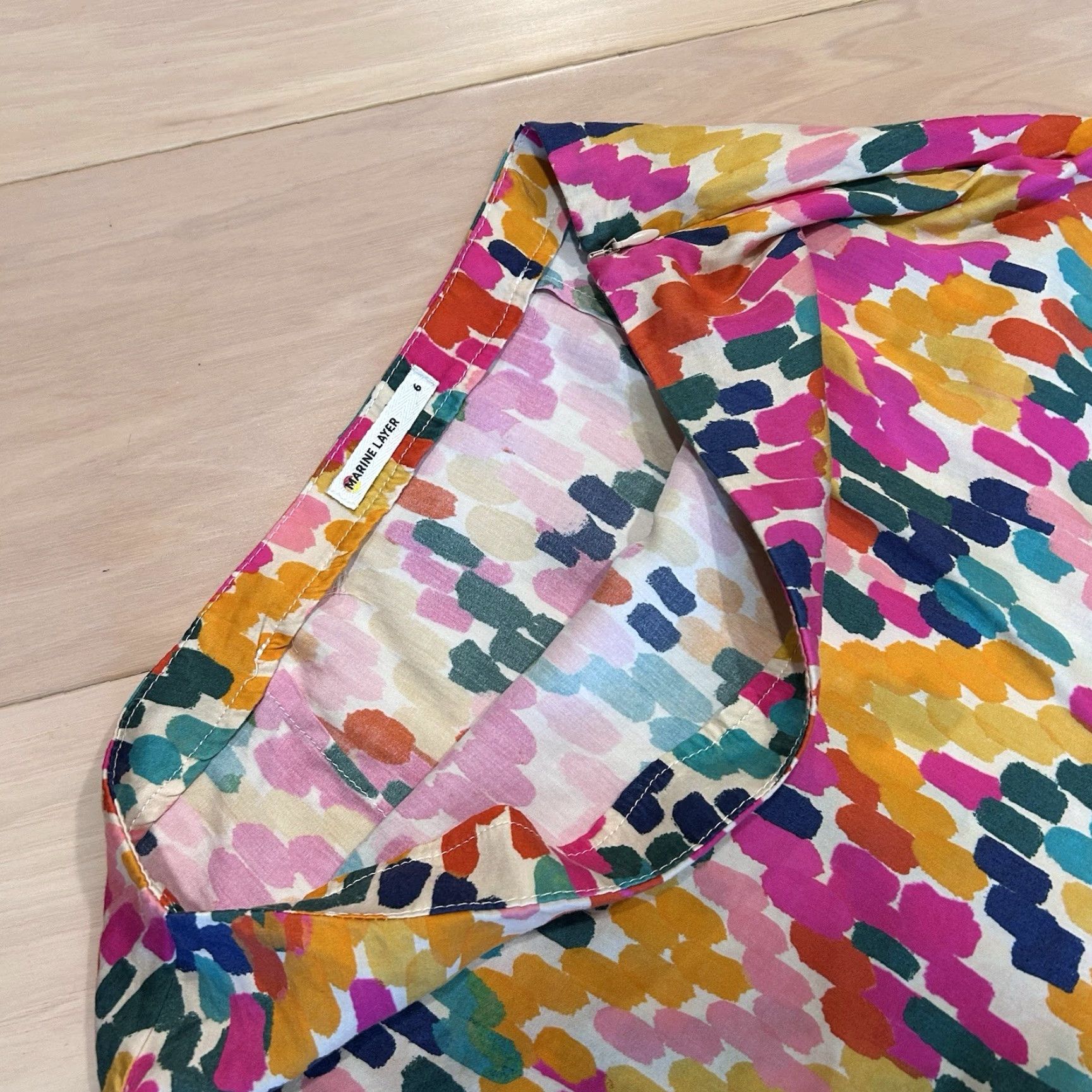 Marine Layer Marine Layer Ryan Slip Midi Skirt Women’s 6 Bright Watercolor Size 28" / US 6 / IT 42 - 3 Thumbnail