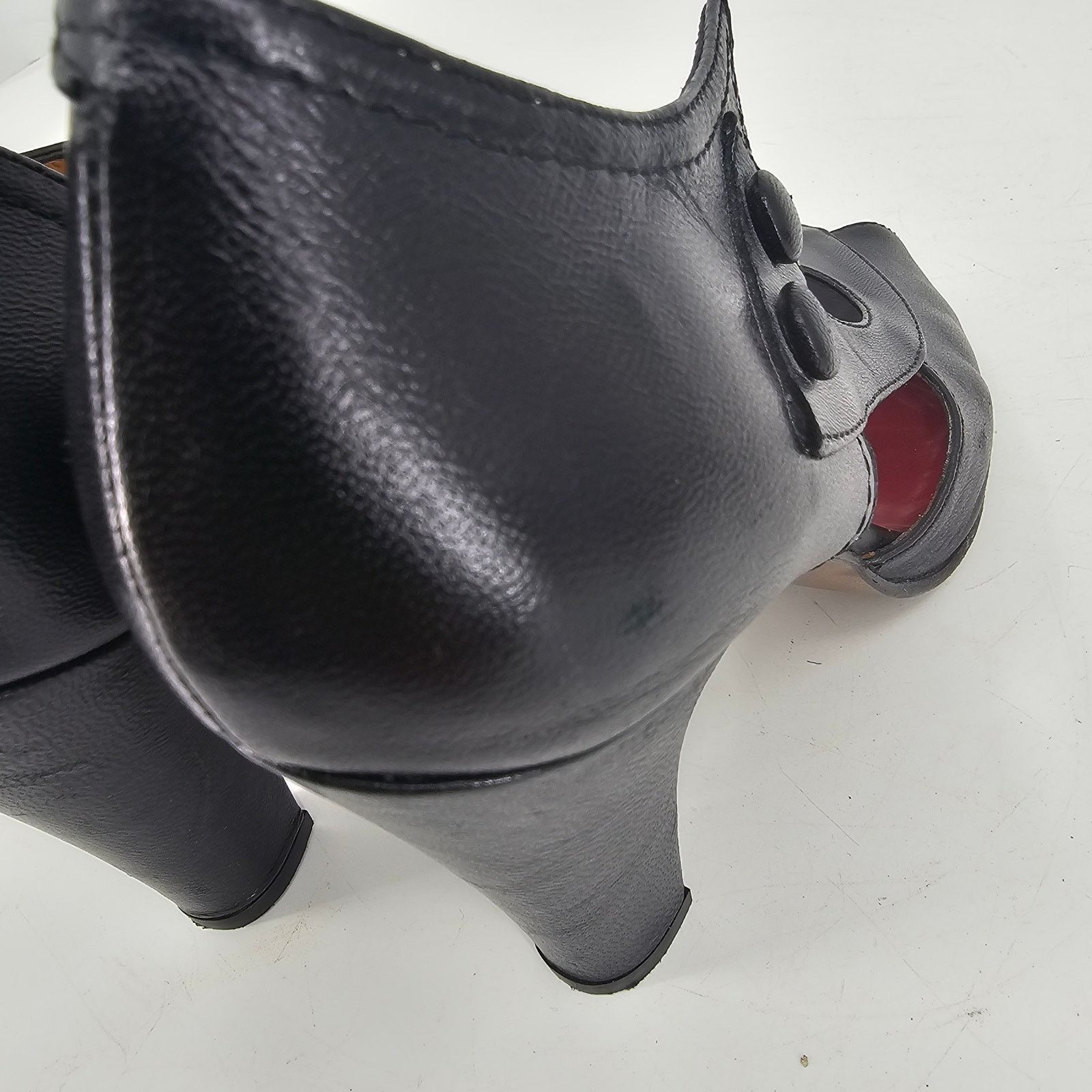 Other Re-Mix Deluxe Vintage Eva Black D’orsay Peep Toe Pump Heel 6 Size US 6 / IT 36 - 5 Thumbnail