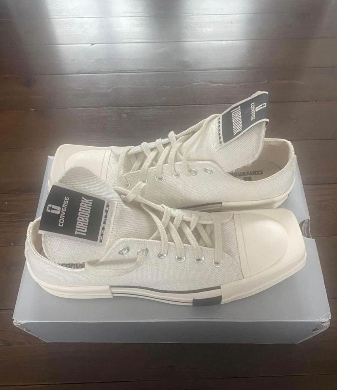 image of Converse x Rick Owens Drkshdw Sneakers 9 Us in White, Men's