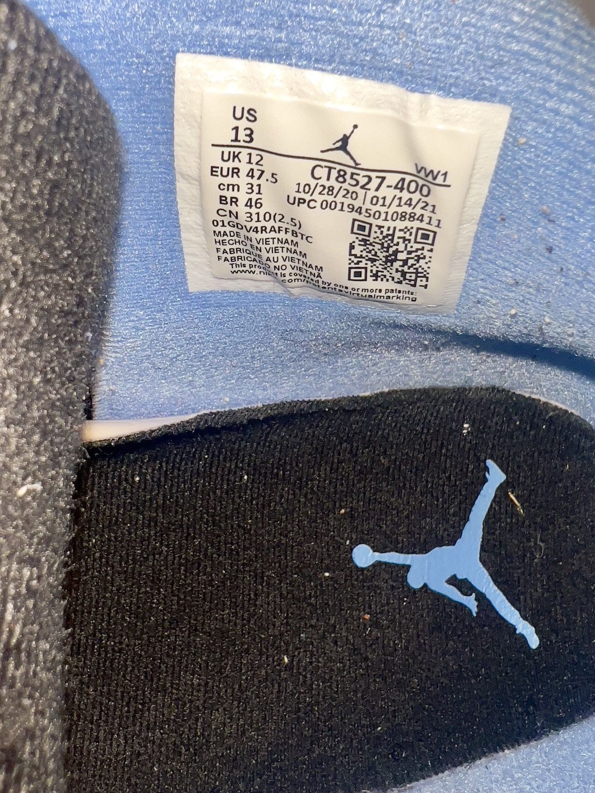 Jordan Brand AIR JORDAN 4 RETRO “UNIVERSITY BLUE” Size US 13 / EU 46 - 7 Thumbnail