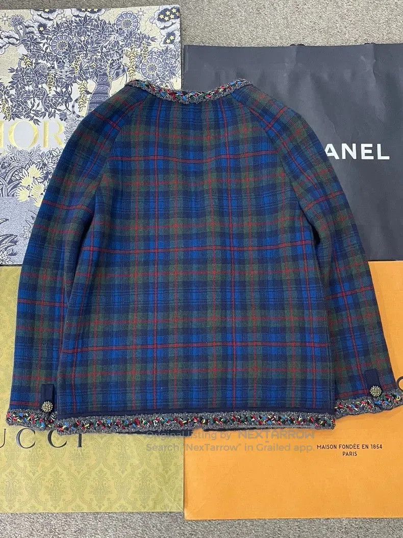 Chanel Chanel Edinburgh Tartan Glass Brooch Jacket. Size US M / EU 48-50 / 2 - 4 Thumbnail