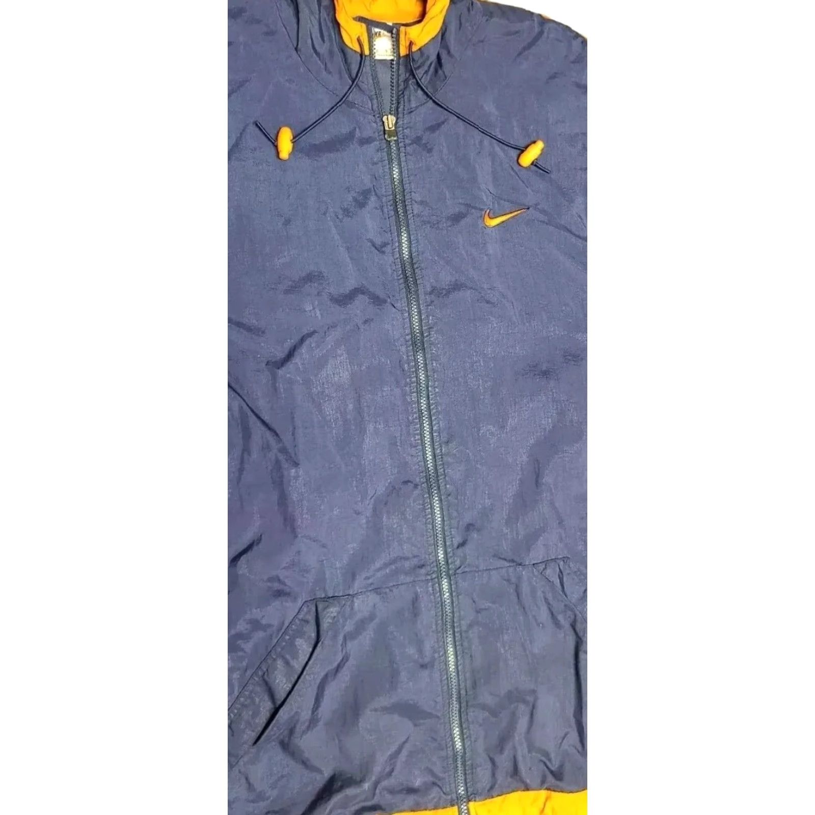 Nike NIKE Windbreaker Jacket Men's L Large Hooded Blue Orange Swoosh Full Zip Vintage Size US L / EU 52-54 / 3 - 3 Thumbnail