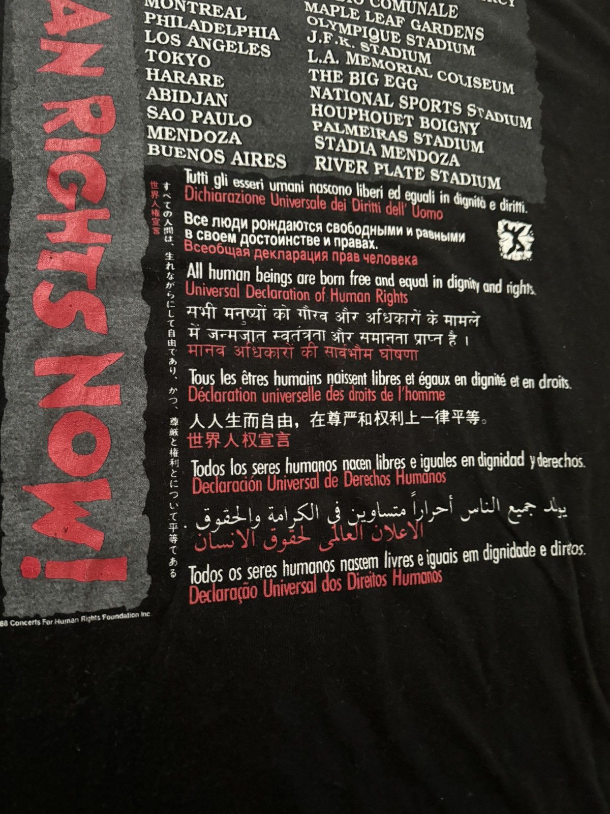 Reebok Human Rights Now! Reebok 1988 World Tour Concert Tee Large Size US L / EU 52-54 / 3 - 20 Thumbnail