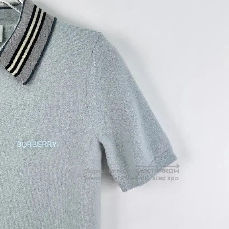 Burberry Burberry Light Blue Wool Embroidered T-Shirt. Size S / US 4 / IT 40 - 3 Thumbnail