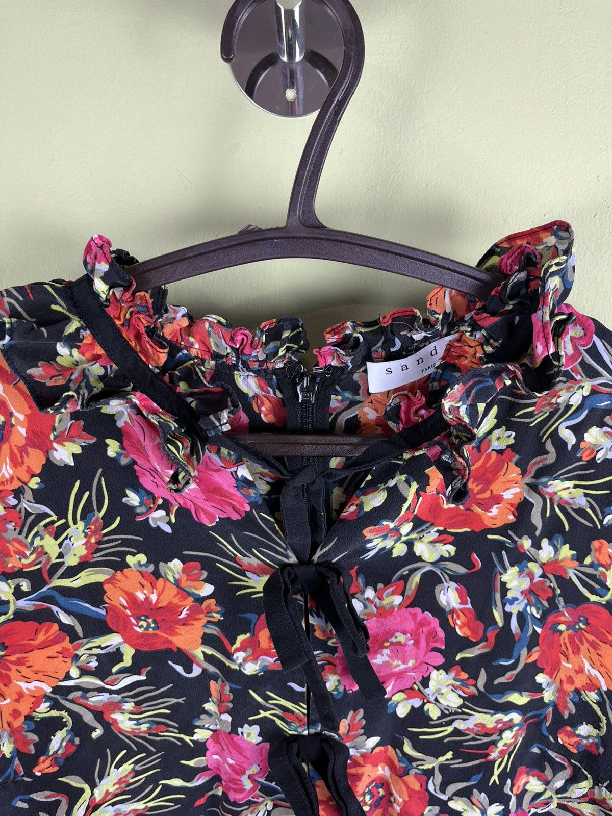 Sandro Vintage SANDRO Floral Summer Silk Dress Size S / US 4 / IT 40 - 2 Thumbnail