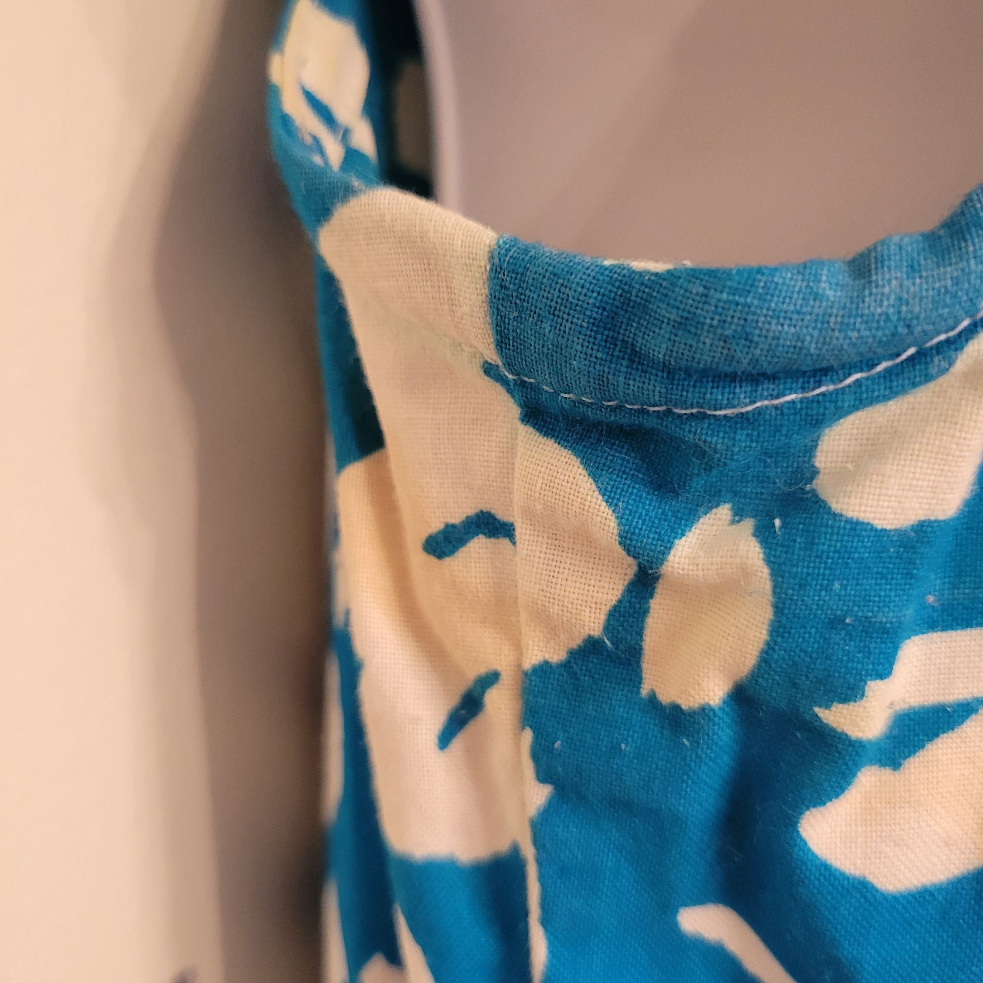 Vintage Vintage 1980s V. Fox Blue White Floral Dress 8 Collar Open C Size M / US 6-8 / IT 42-44 - 9 Thumbnail