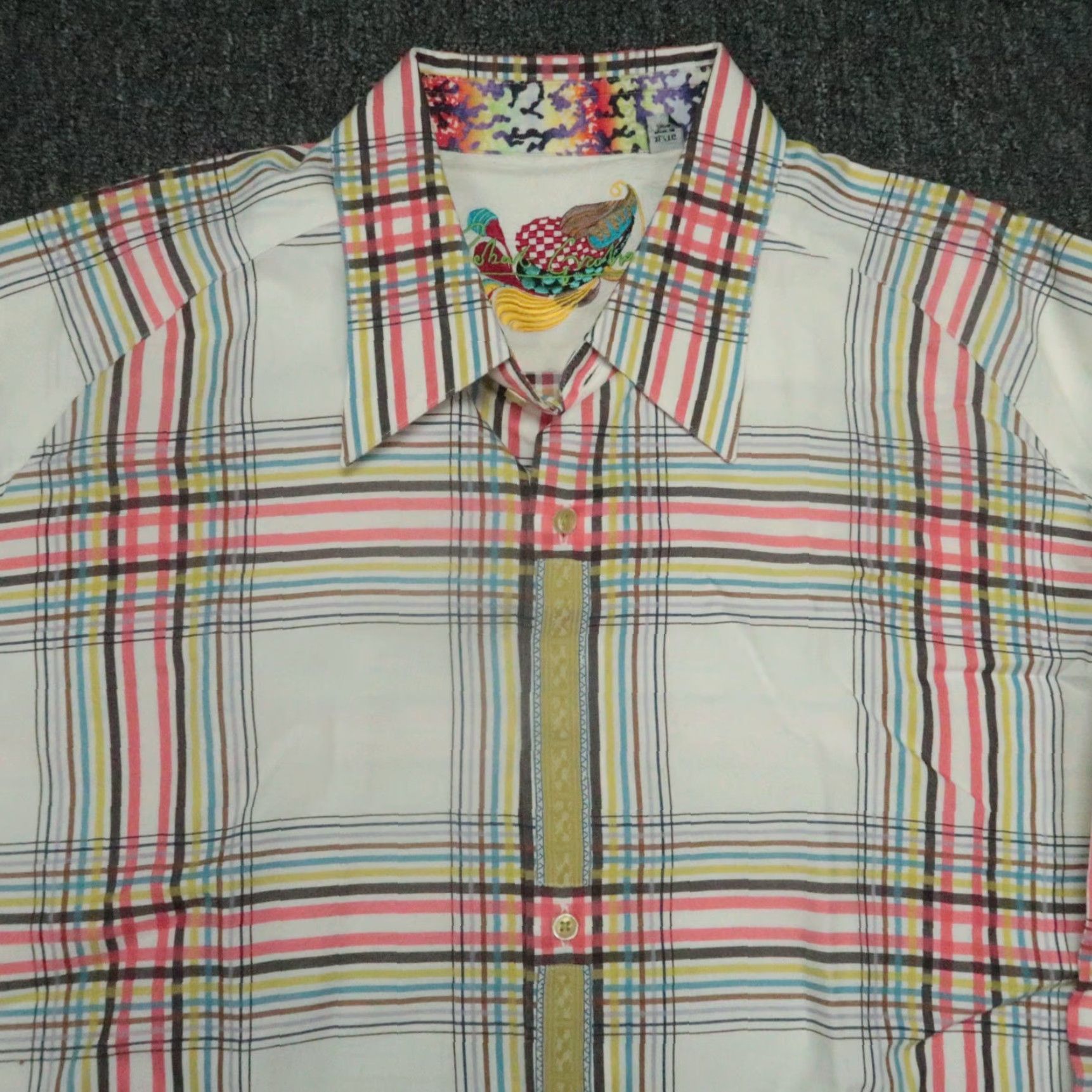 Robert Graham VINTAGE Robert Graham Shirt Mens XL White Plaid Long Sleeve Button-Up with Pink Accents Size US XL / EU 56 / 4 - 2 Thumbnail