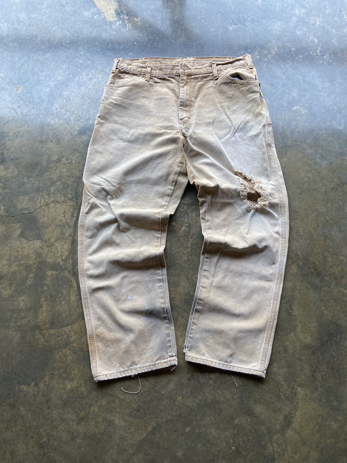 Dickies × Vintage Crazy Vintage Baggy Y2K Distressed Faded Work Pants Size US 38 / EU 54 - 3 Thumbnail