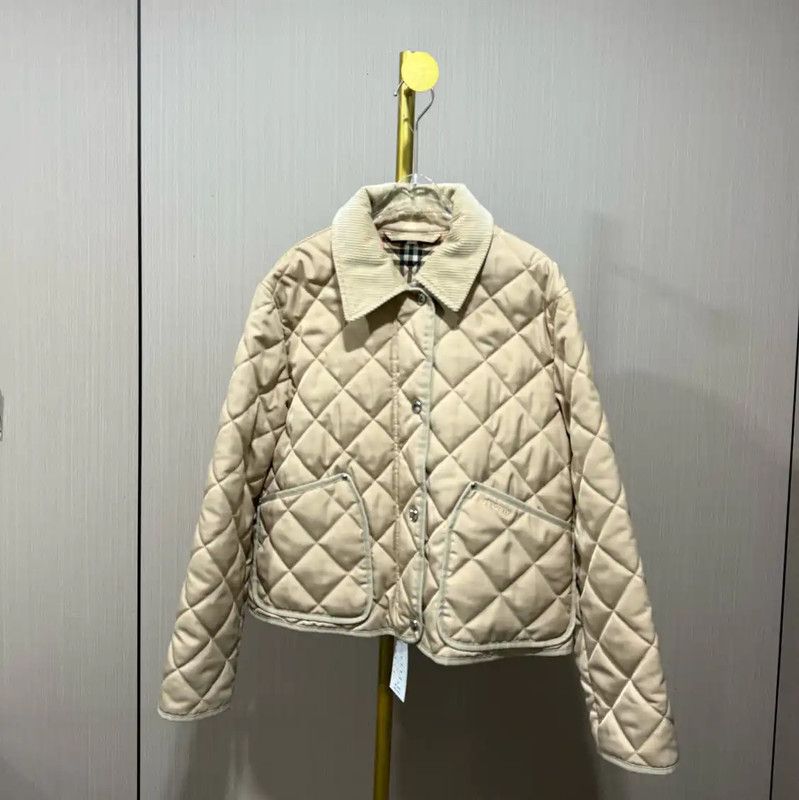 Burberry Khaki Cotton Women's Quilted Jacket