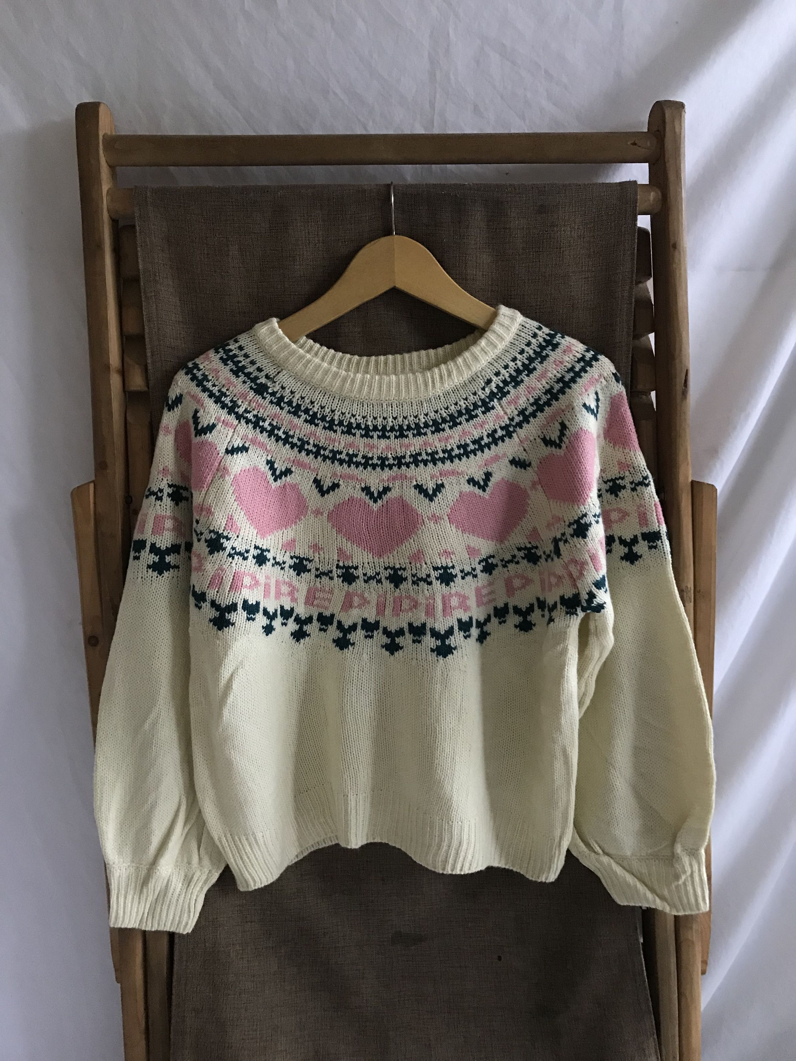 Beauty Beast Repipi Armario Japanese Knitted Cropped Love Heart Pattern Size M / US 6-8 / IT 42-44 - 1 Thumbnail