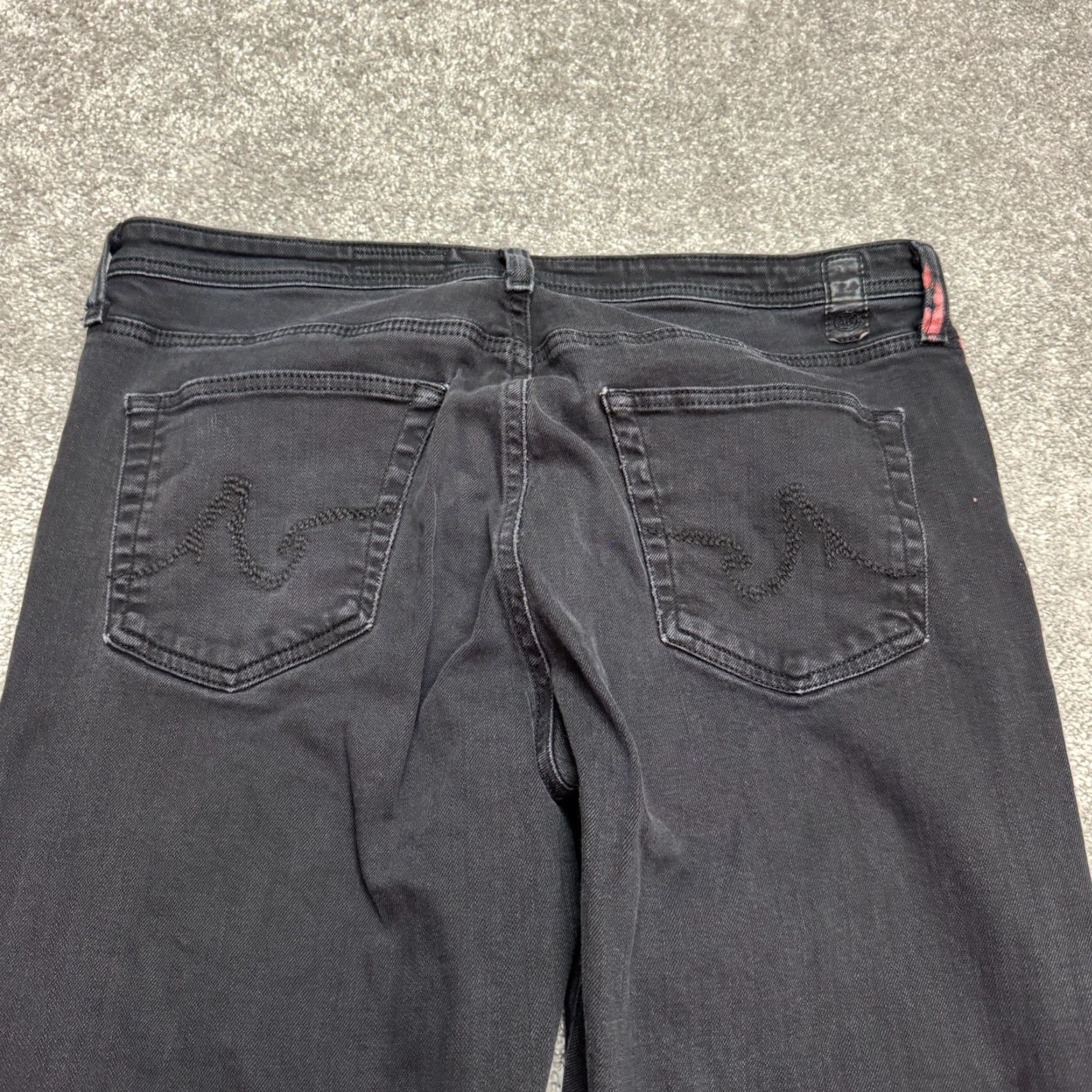 Denime AG Adriano Goldschmied Slim Straight Jeans Mens 36x32 Black Denim Casual Streetwear Size US 36 / EU 52 - 4 Thumbnail