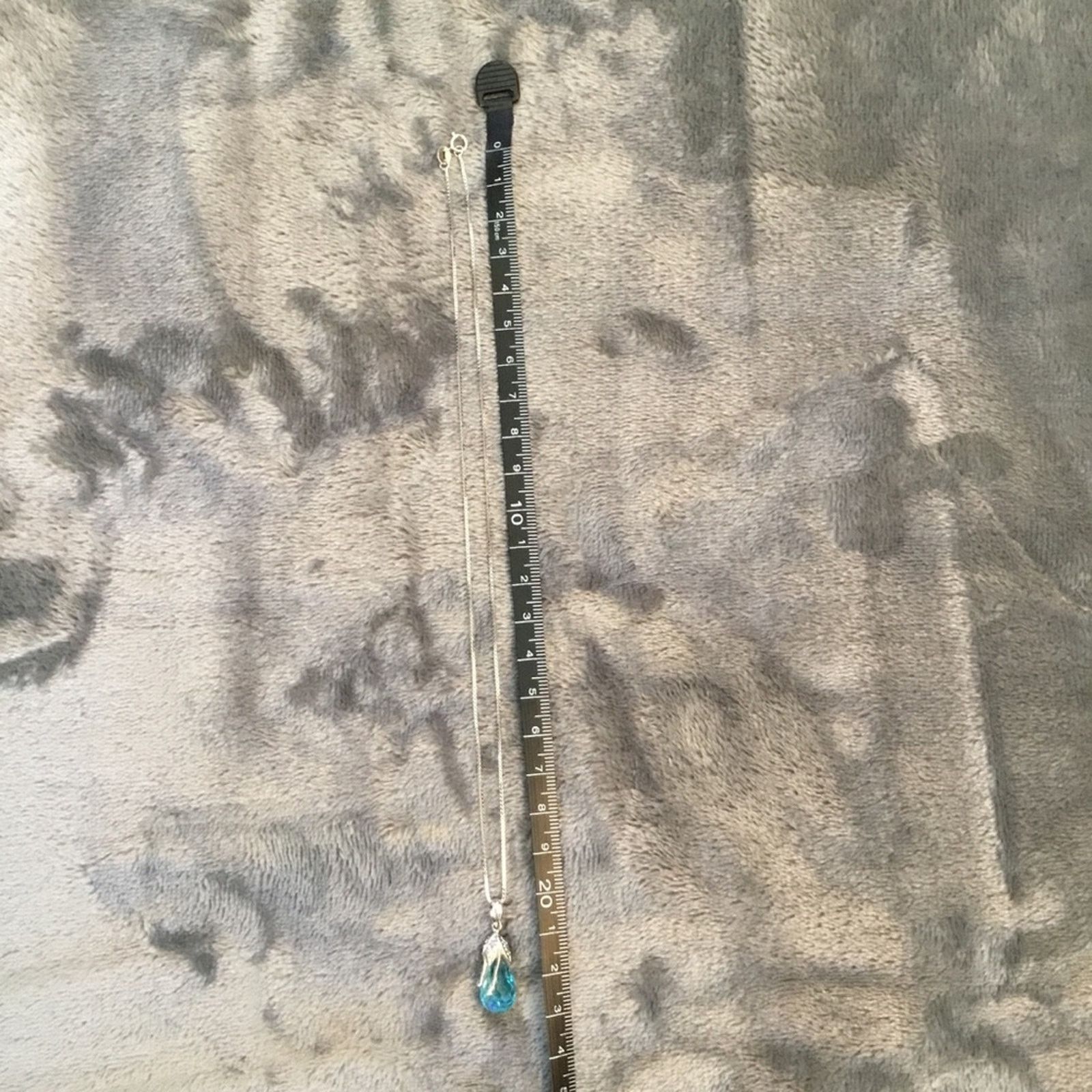 Other Sterling Silver Blue Pear Drop Crystal Necklace Size ONE SIZE - 5 Thumbnail