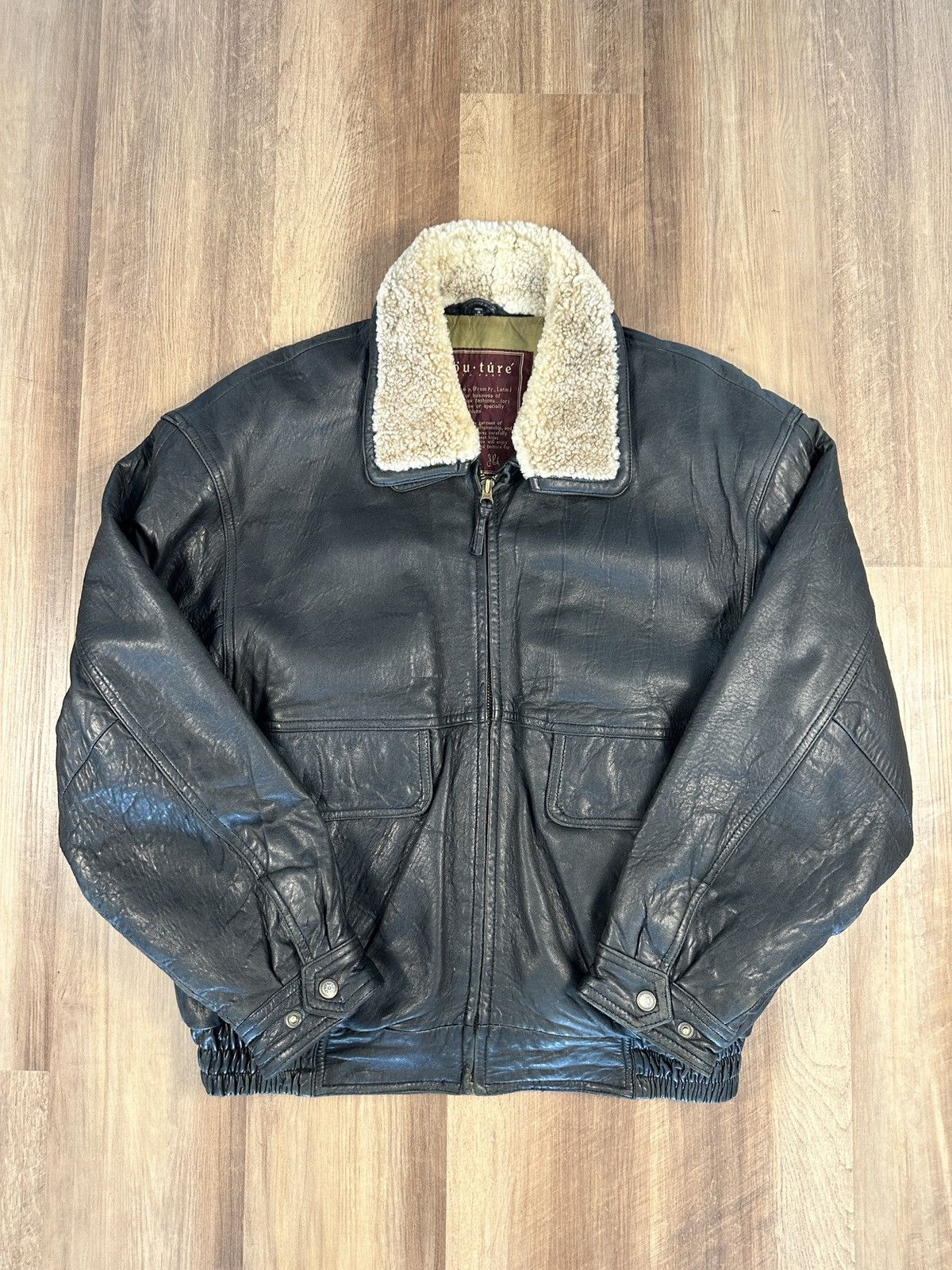 Vintage Couture by J. Park Bomber Jacket Men's L Black Fur Collar Size US L / EU 52-54 / 3 - 1 Thumbnail