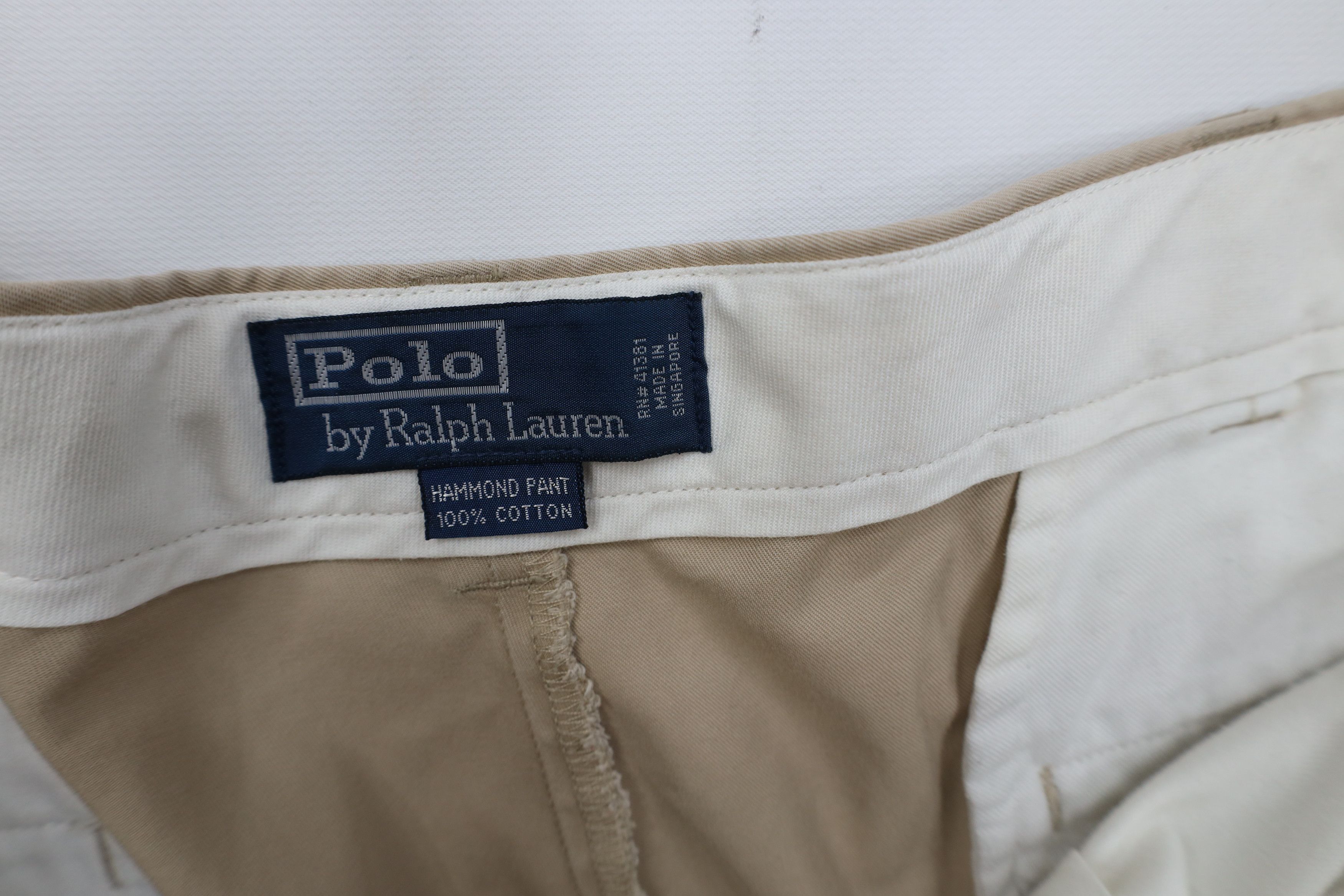 Polo Ralph Lauren Vintage 90s Ralph Lauren Wide Leg Chino Pants Beige Cotton Size US 38 / EU 54 - 7 Thumbnail