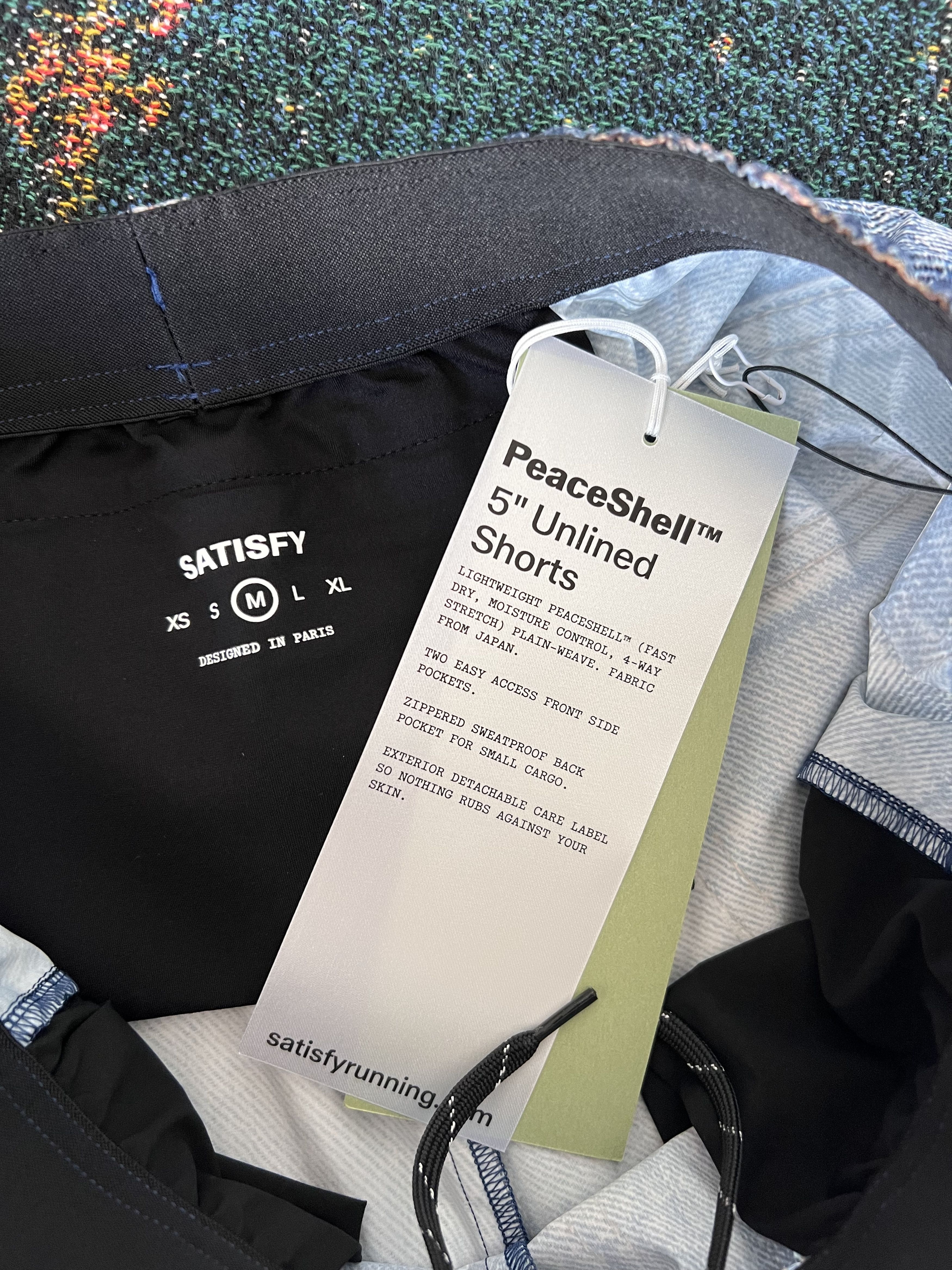 Satisfy Satisfy Running Peaceshell 5 Inch Unlined Shorts Blue Denim Size US 32 / EU 48 - 8 Thumbnail