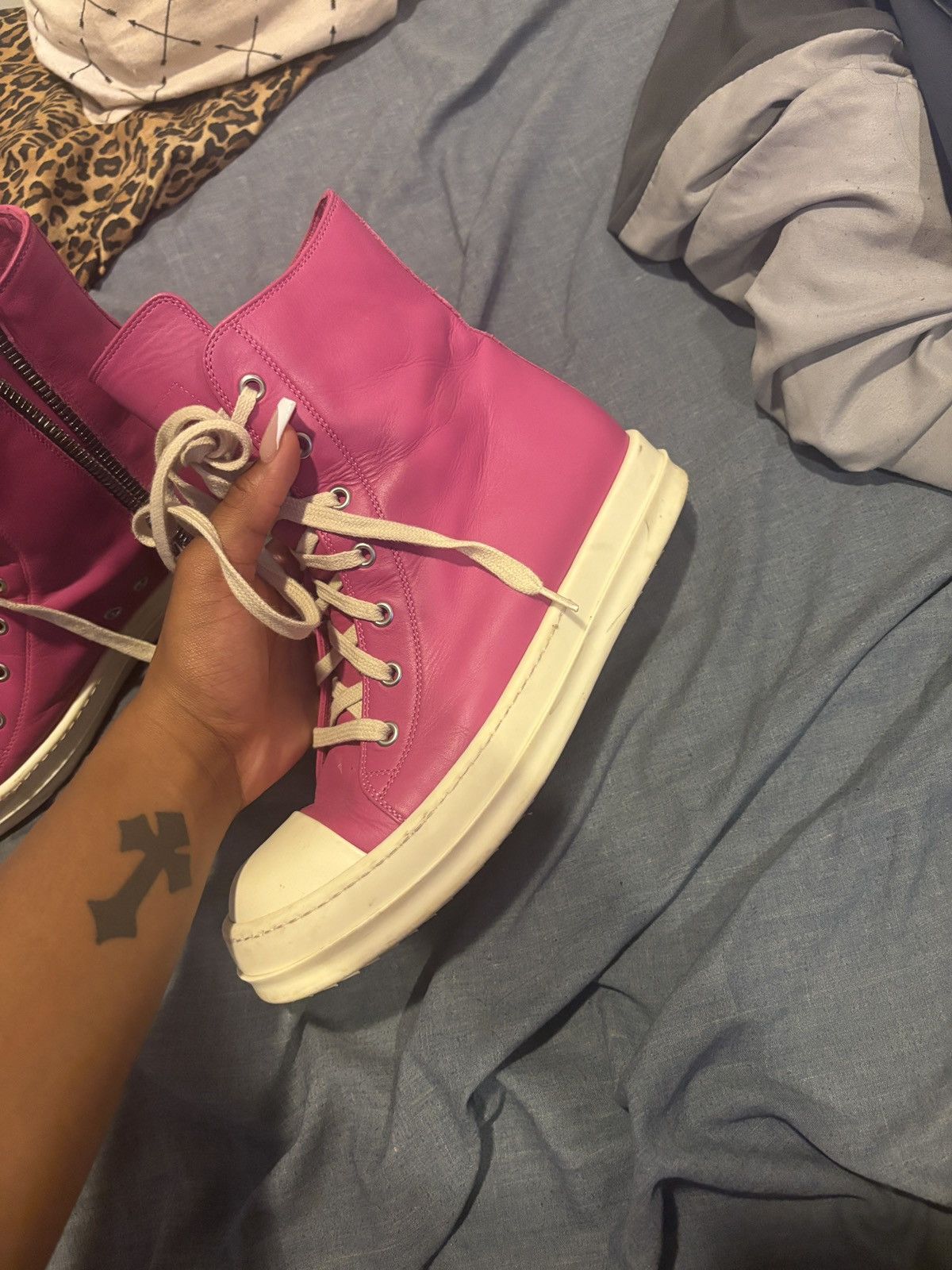Rick Owens Hi top Leather Rick Owens Pink Size US 6 / EU 39 - 8 Thumbnail