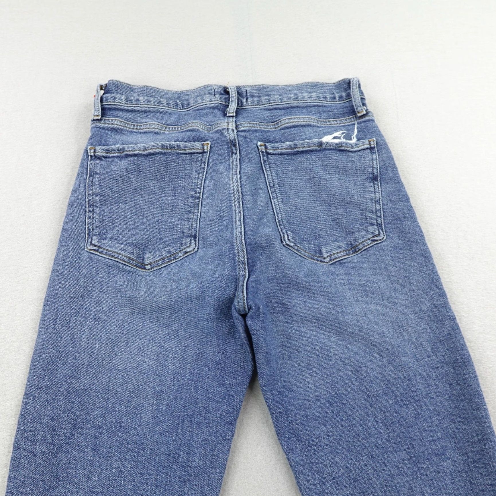 Agolde Agolde Jeans Womens 28 Blue Denim Nico Distressed High Rise Straight Button Fly Size 28" / US 6 / IT 42 - 5 Thumbnail