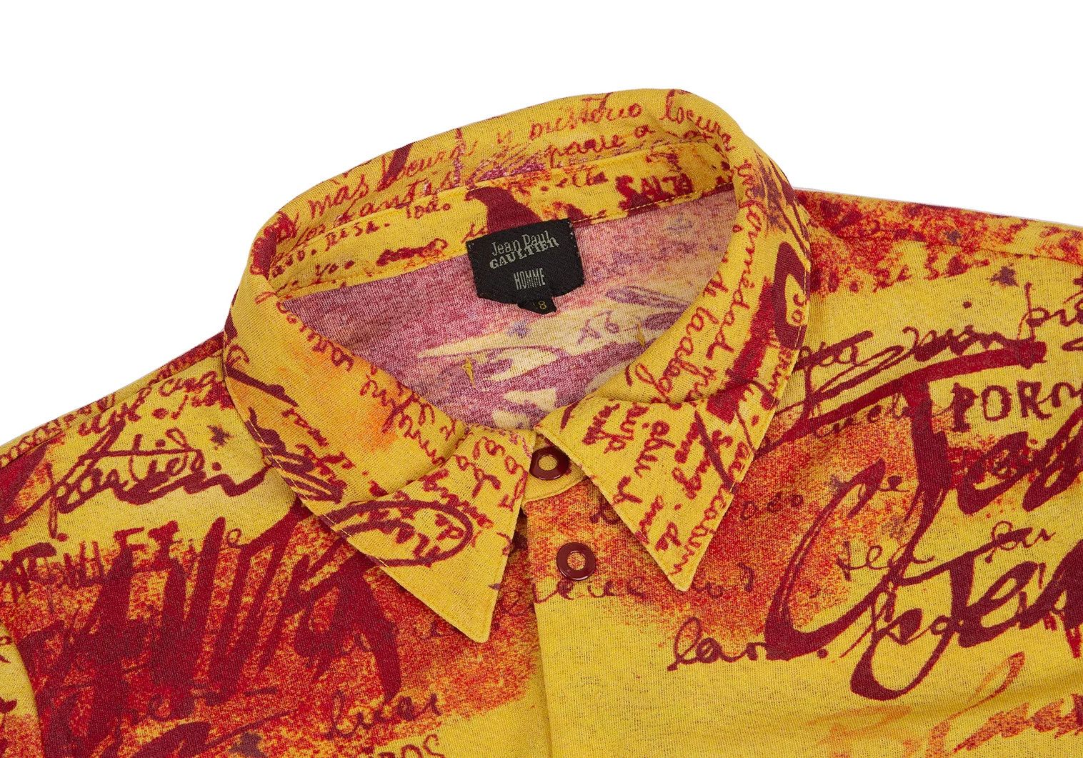 Jean Paul Gaultier Polyester Snap Button Shirt in Yellow and Red Size US M / EU 48-50 / 2 - 3 Thumbnail