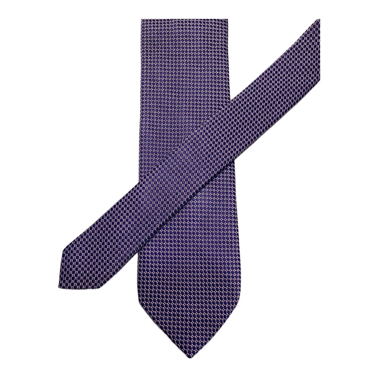 Eton ETON Purple Geometric Luxury Silk Tie Made In Italy W: 2.75" Size ONE SIZE - 5 Thumbnail