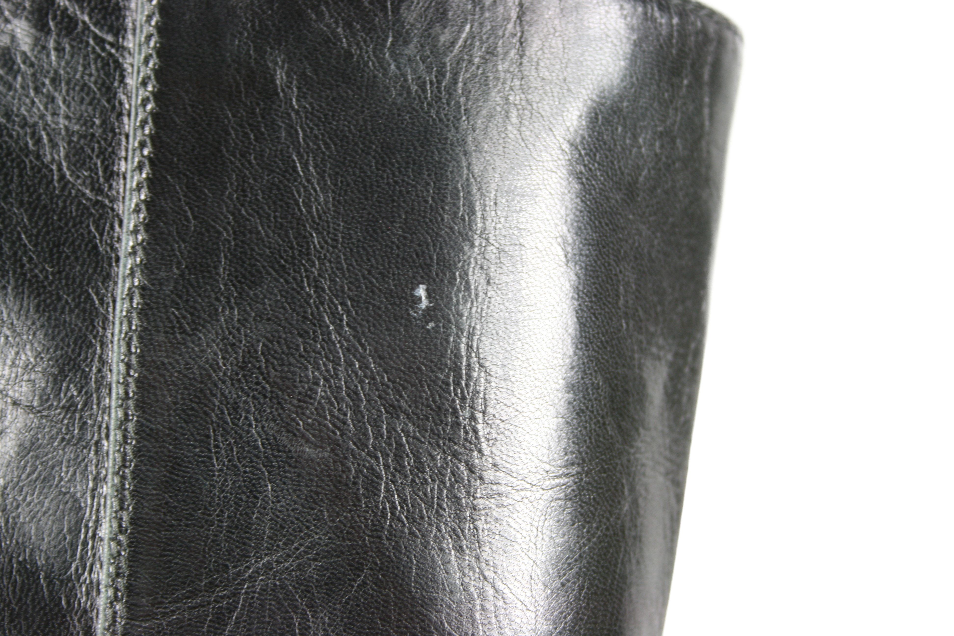 RoccoP 00S Avant Garde Biker Riding Leather Knee Boots Vintage Size US 6 / IT 36 - 7 Thumbnail