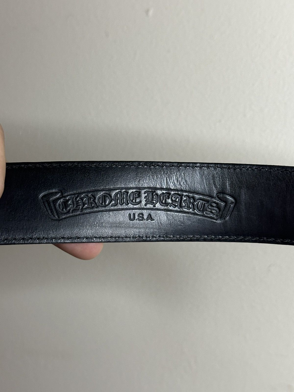 Chrome Hearts Chrome Hearts black leather belt size 34 Size 34 - 4 Thumbnail