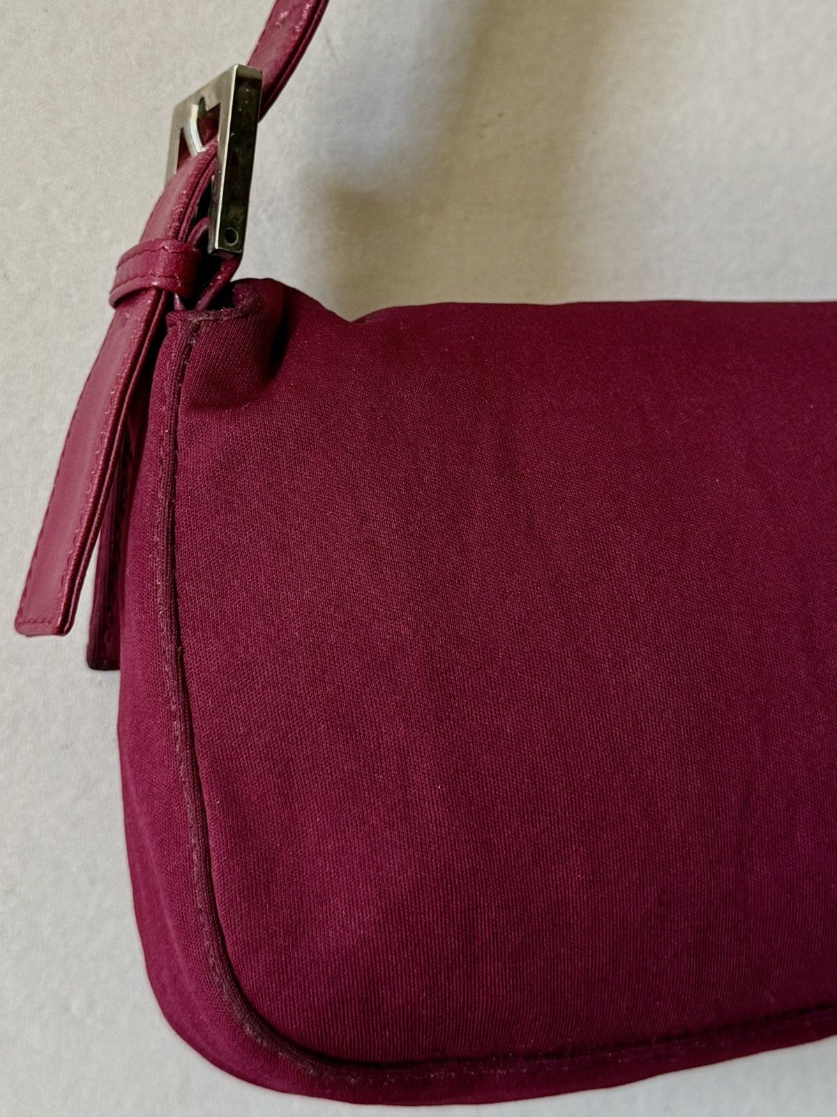 Fendi - 2000’s - Classic Baguette - Raspberry Neoprene Bag