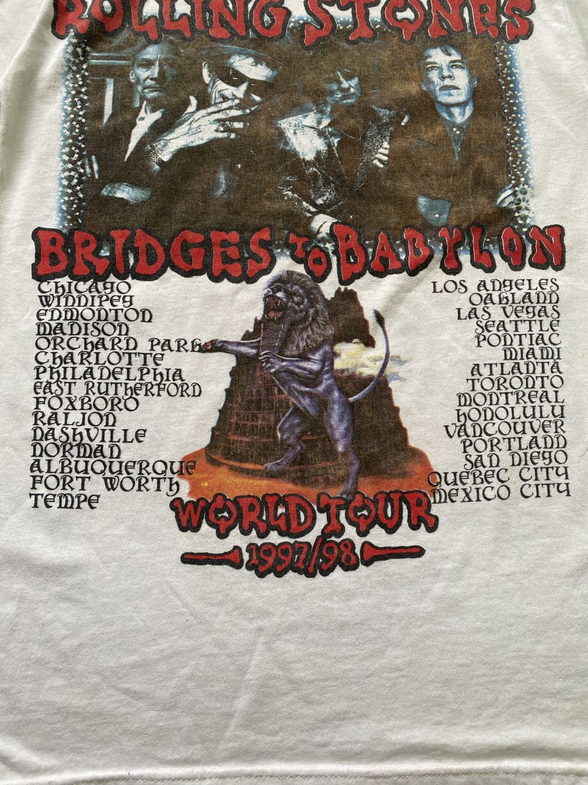 The Rolling Stones Vintage 90s The Rolling Stones Bridges To Babylon Album Tour Size US S / EU 44-46 / 1 - 8 Thumbnail
