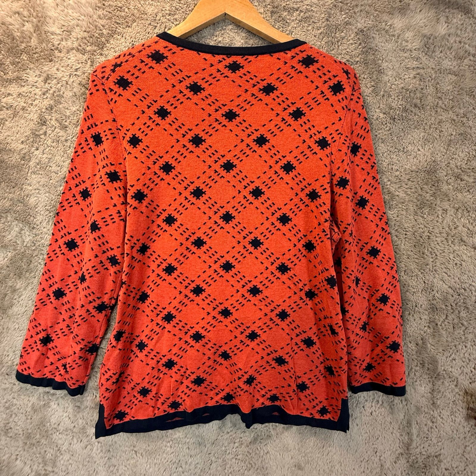 Pendleton Pendleton Silk Button Down Cardigan L Coral Red Orange Blue Size L / US 10 / IT 46 - 2 Thumbnail