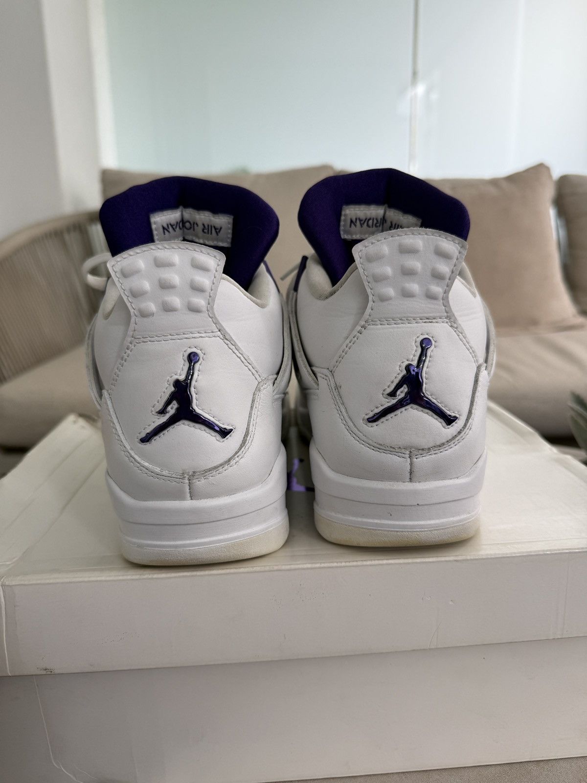 Jordan Brand Nike Jordan 4 Retro in Purple Metallic Size US 7.5 / EU 40-41 - 2 Thumbnail