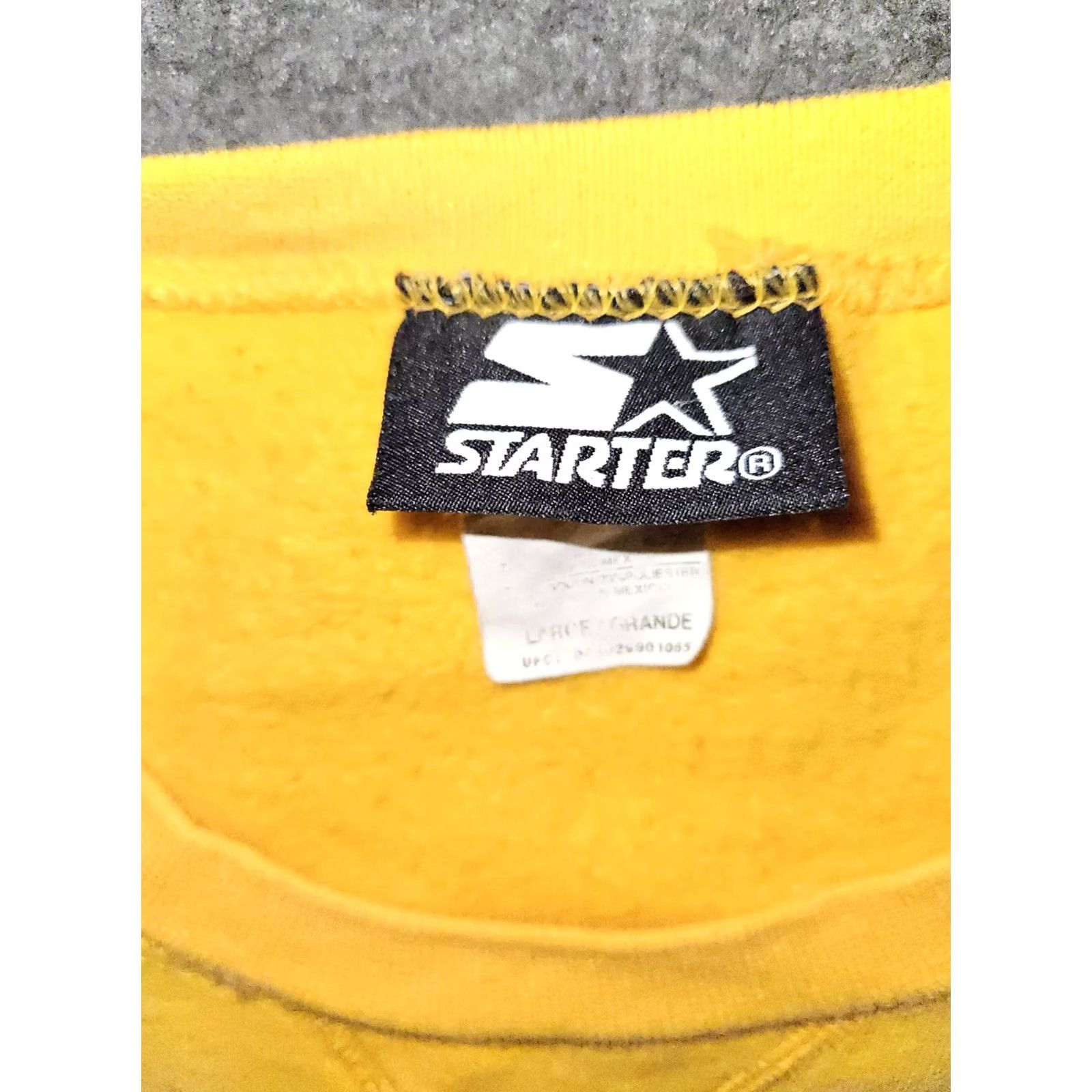 Starter VINTAGE Starter Sweatshirt Men L Yellow Long Sleeve Logo Sports 90s Y2K Embroidered Crew Neck Pullover Size US L / EU 52-54 / 3 - 2 Thumbnail