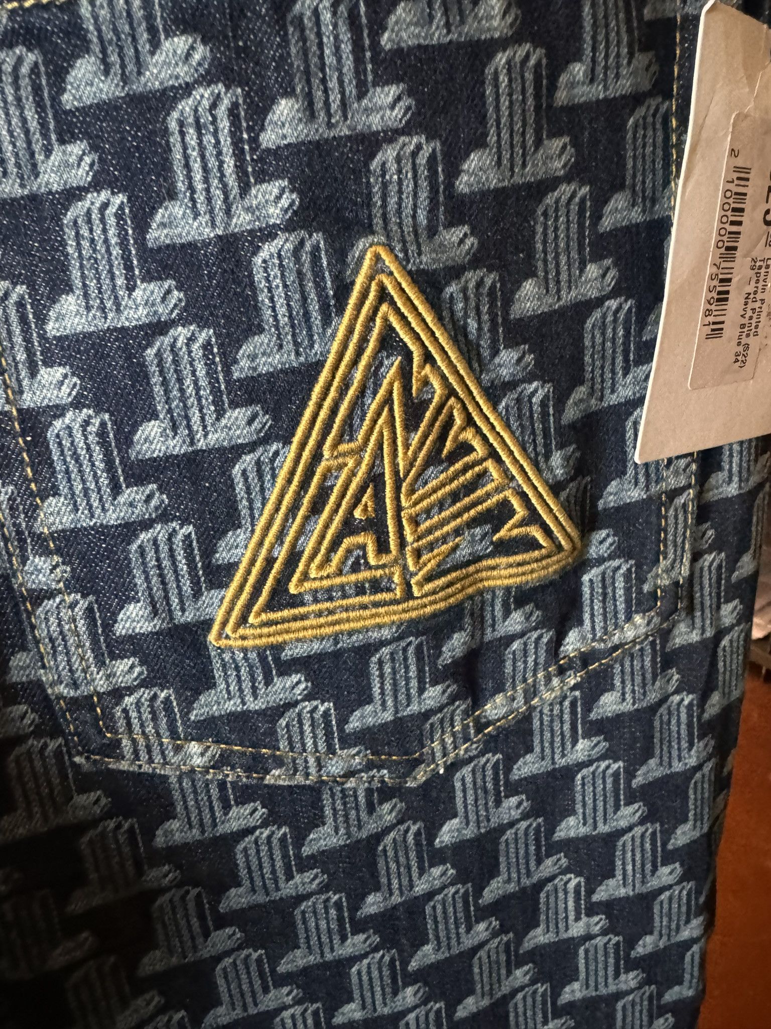 Lanvin $1025 LANVIN All-Over Monogram DENIM JEANS (sz 34) Size US 34 / EU 50 - 12 Thumbnail