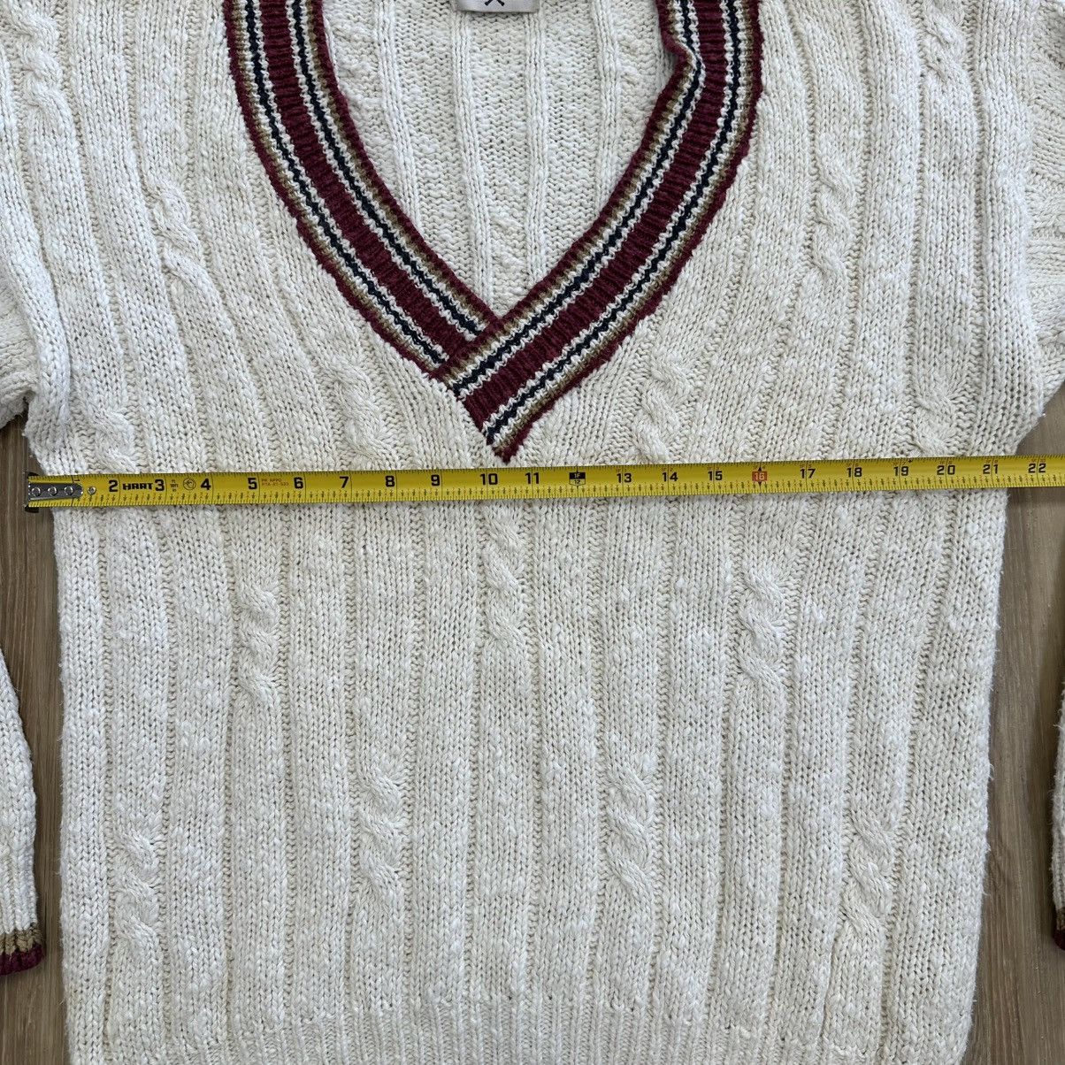 Vintage Vintage Robert Stock Linen Cotton Cable Knit Tennis Sweater Size US XL / EU 56 / 4 - 4 Thumbnail
