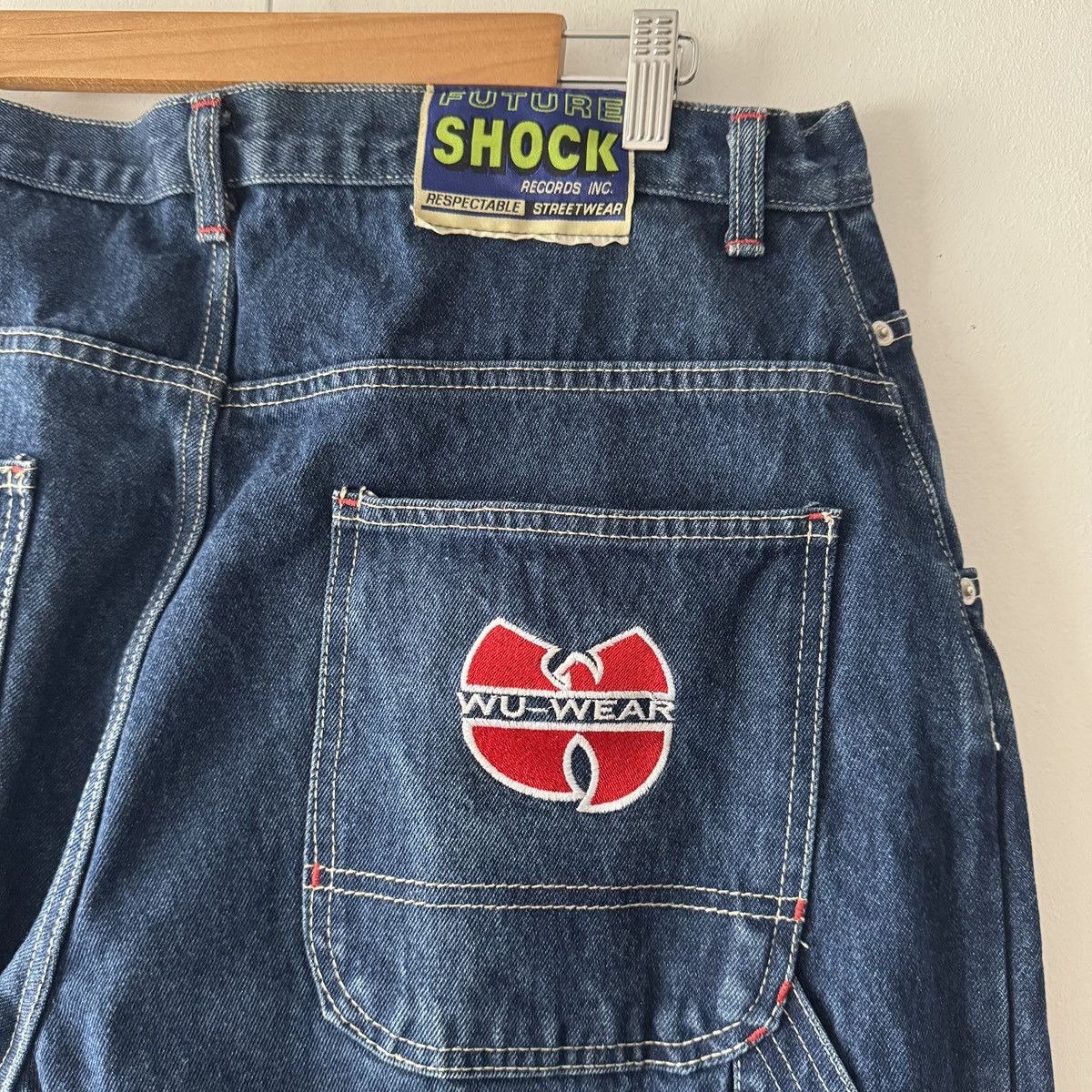 Wu-Tang Clan 🔥🔥 Vintage Wu-Wear Blue Baggy Jeans Size US 36 / EU 52 - 6 Thumbnail