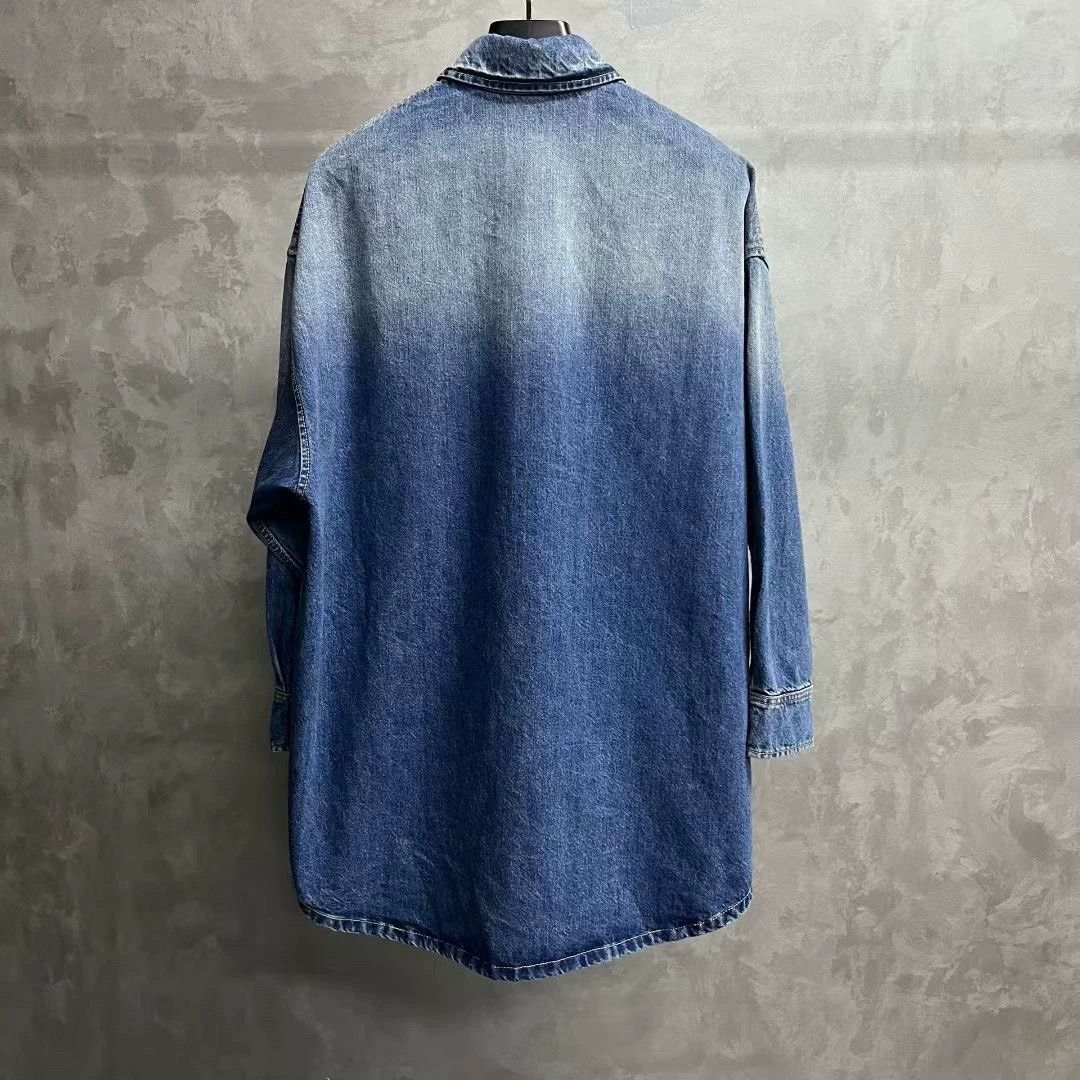Prada prada long sleeve denim shirt with logo Size US M / EU 48-50 / 2 - 2 Thumbnail