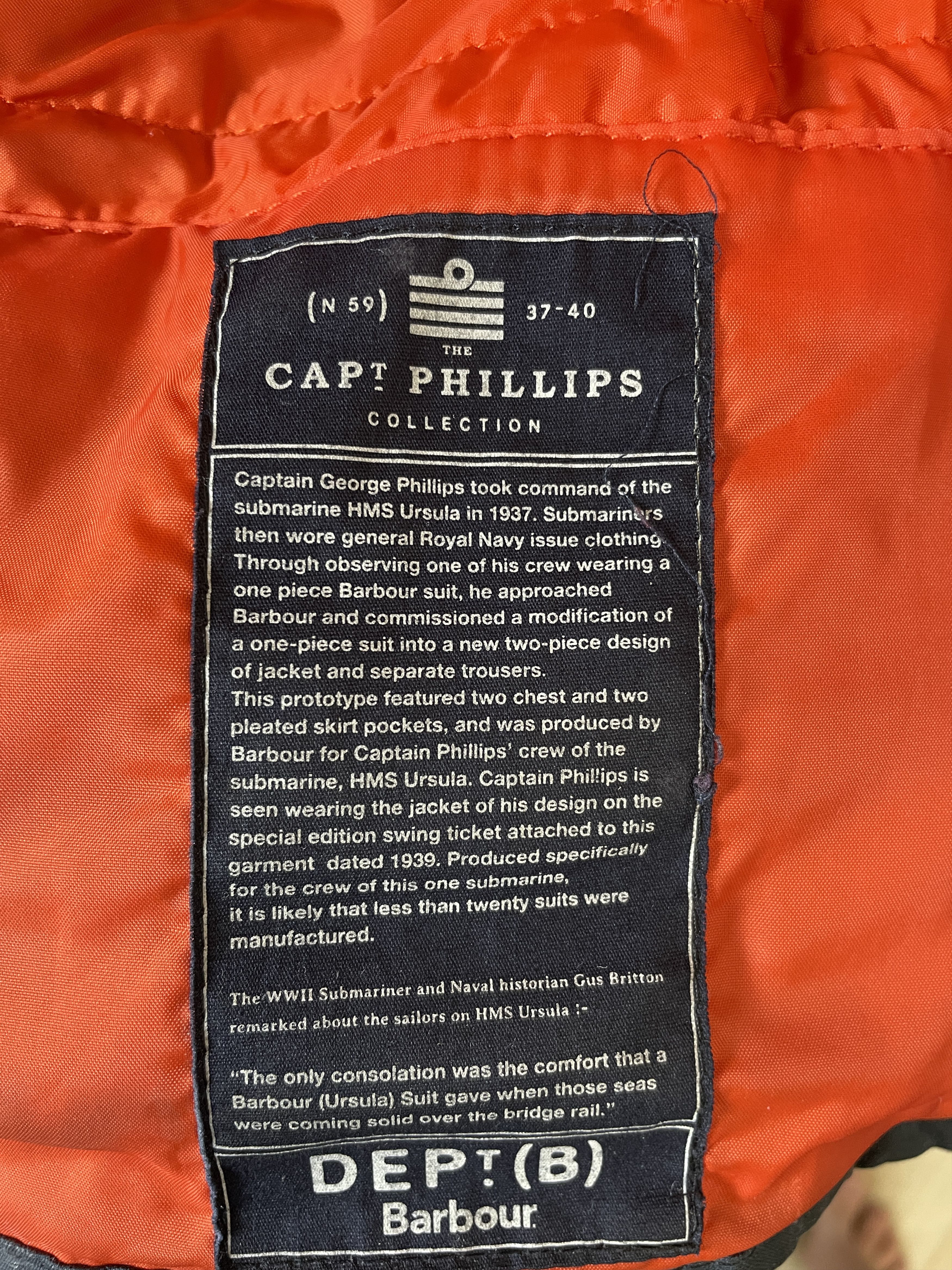 Barbour Barbour Dept B Captain Phillips Navy Radar Jacket Size US L / EU 52-54 / 3 - 7 Thumbnail