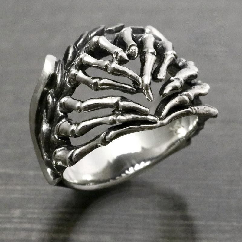 VIBE Punk Skull and Ghost Claw Ring Size ONE SIZE - 1 Thumbnail
