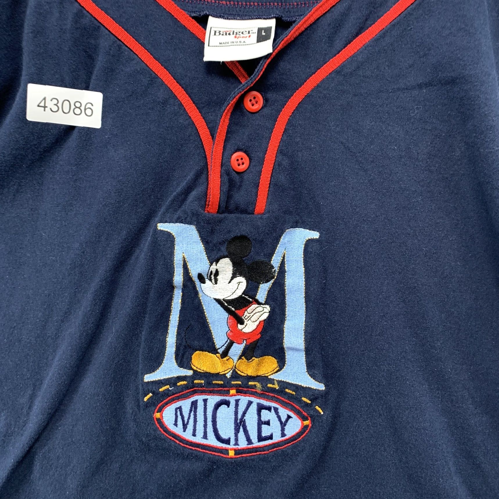 Vintage VINTAGE Badger Sport Mickey Graphic T-Shirt Navy Blue Short Sleeve L Made USA Womens Shirt L Navy Mickey Graphic T-Shirt 90s-Event Size L / US 10 / IT 46 - 7 Thumbnail