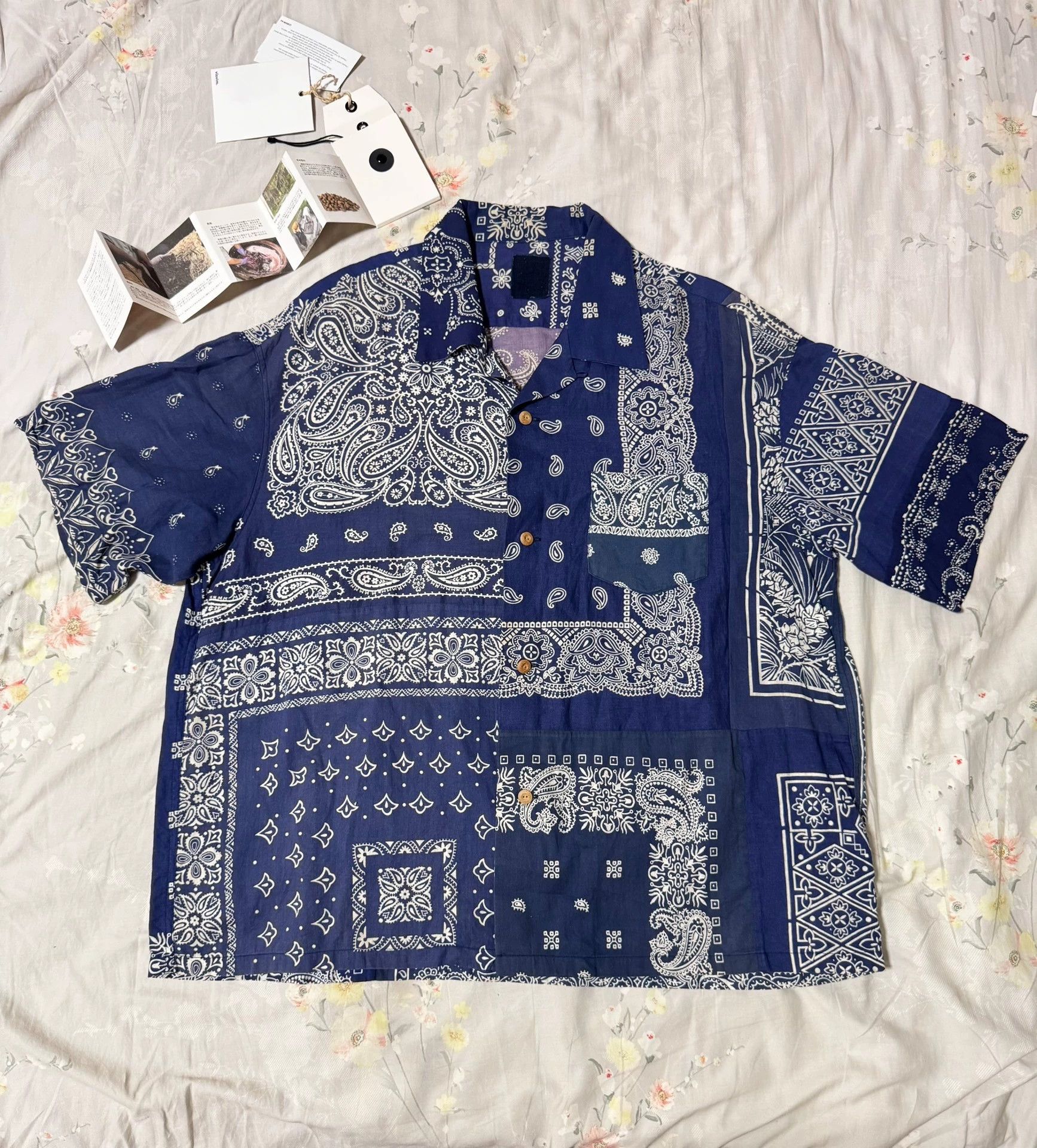 Visvim visvim 21ss ict wallis kofu shirt mud-dyed kente floral blue M Size US M / EU 48-50 / 2 - 1 Thumbnail