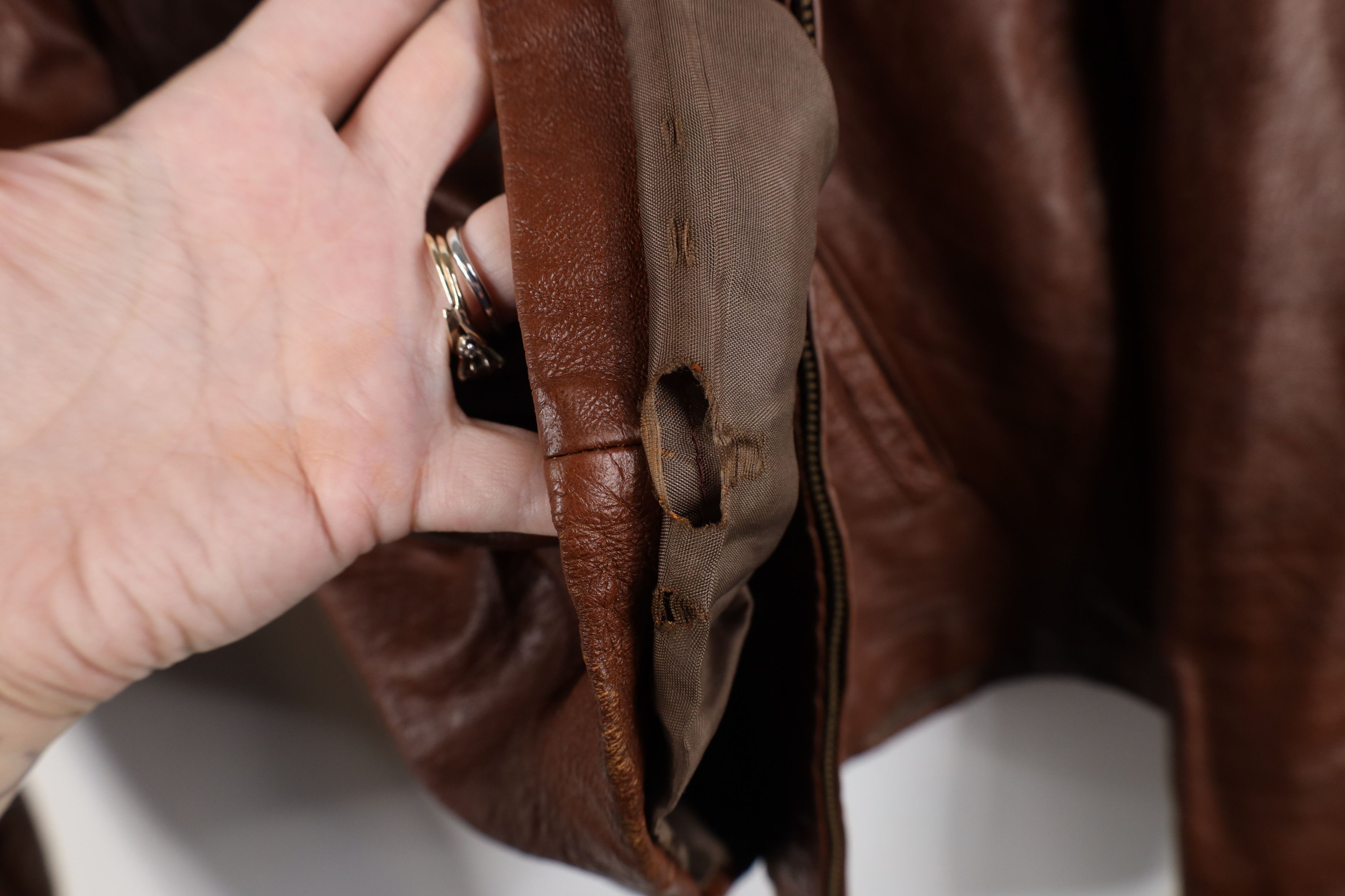 Vintage Vintage 60s 70s Streetwear Leather Full Zip Jacket Brown Size US XXL / EU 58 / 5 - 14 Thumbnail