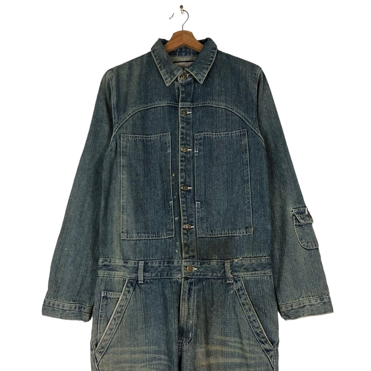 Blue Blue Japan 🔥VINTAGE DENIM WORK COVERALL BLUE BLUE JAPAN SISOKO Size US 34 / EU 50 - 3 Thumbnail