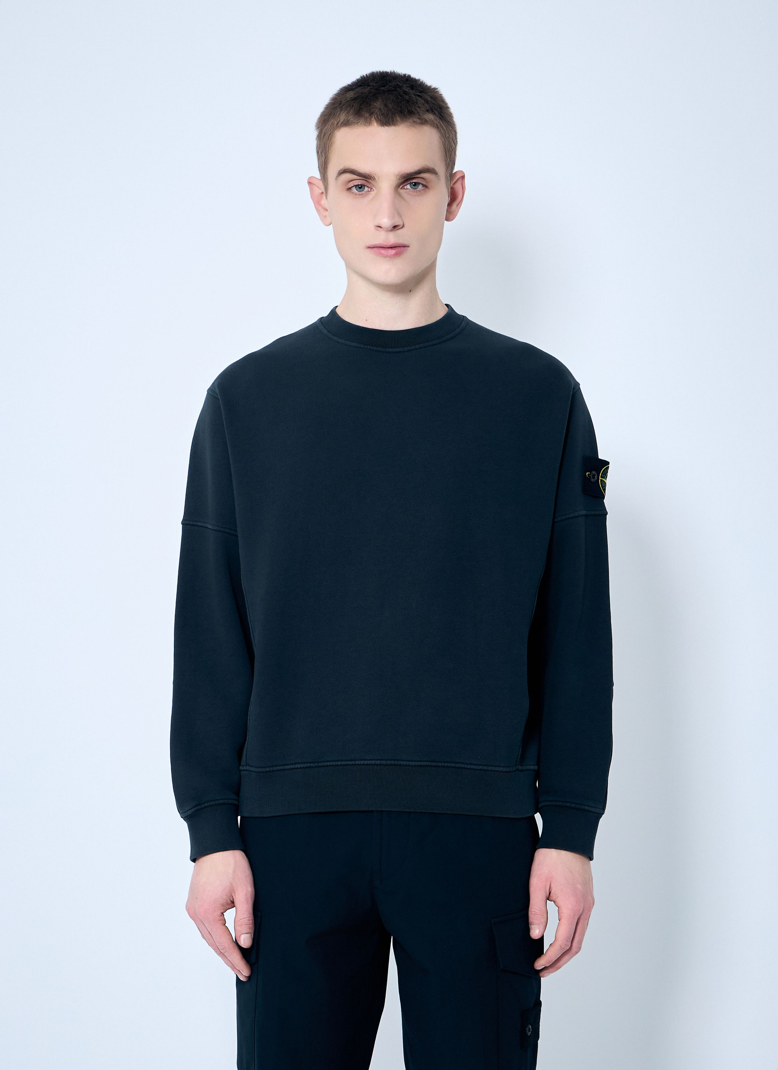 STONE ISLAND LOGO PATCH SWEATSHIRT NAVY