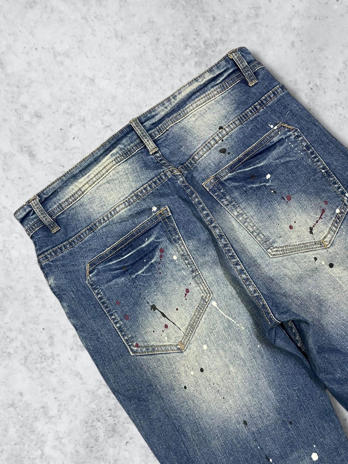 Amiri Vintage Japanese Paint Splat Sashiko Patch High Rise Jeans Size 30" / US 8 / IT 44 - 8 Thumbnail
