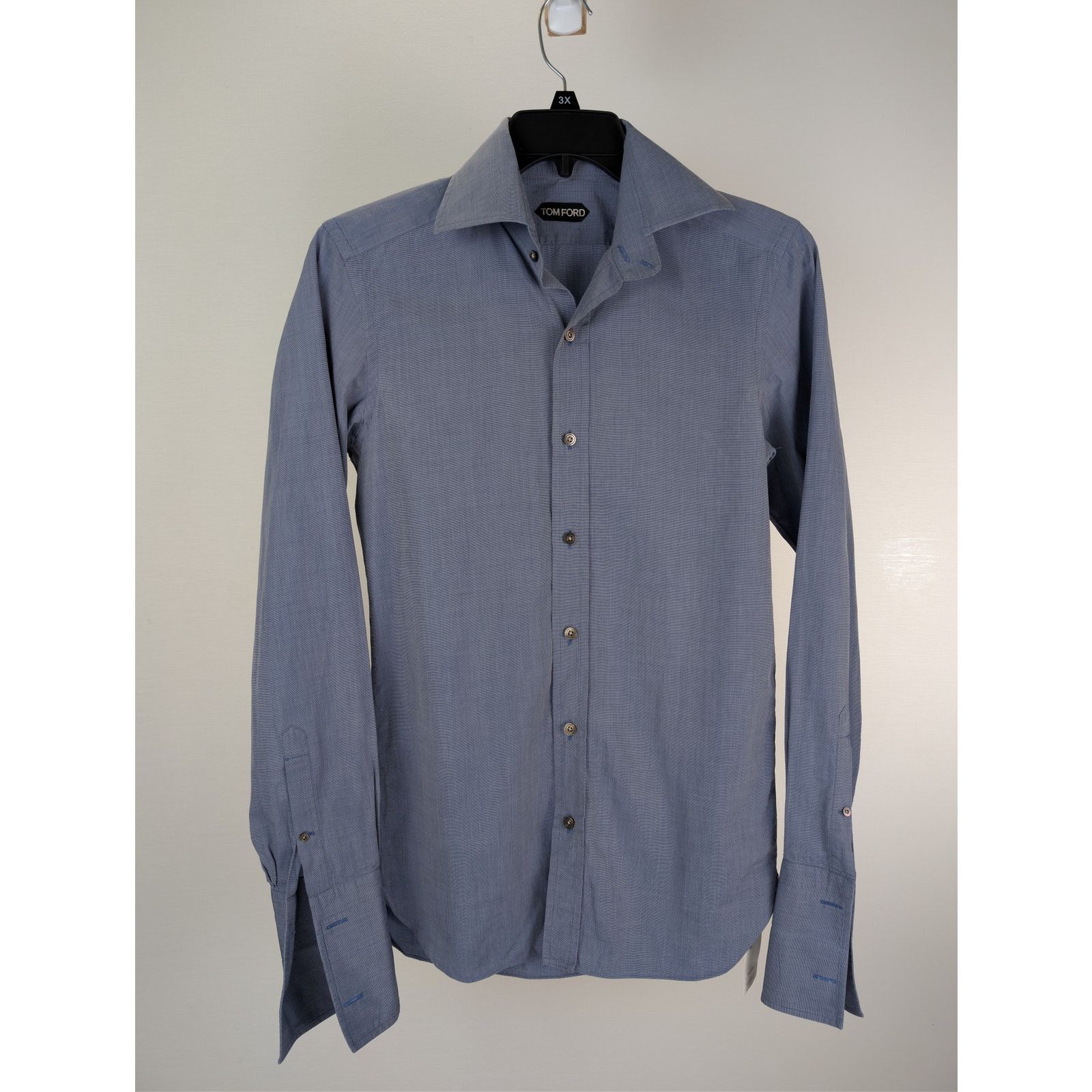Tom Ford o1rshd1 CC20 Button up Shirt in Blue Size US S / EU 44-46 / 1 - 2 Thumbnail