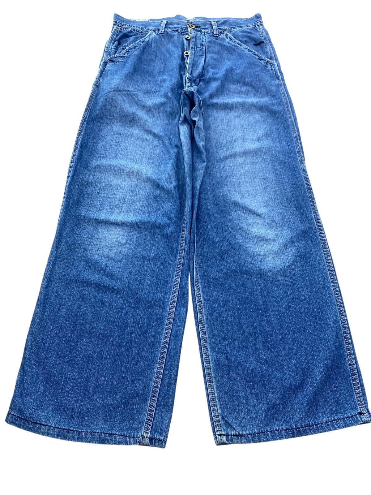 Japanese Brand Buckle Back Style Baggy Jeans