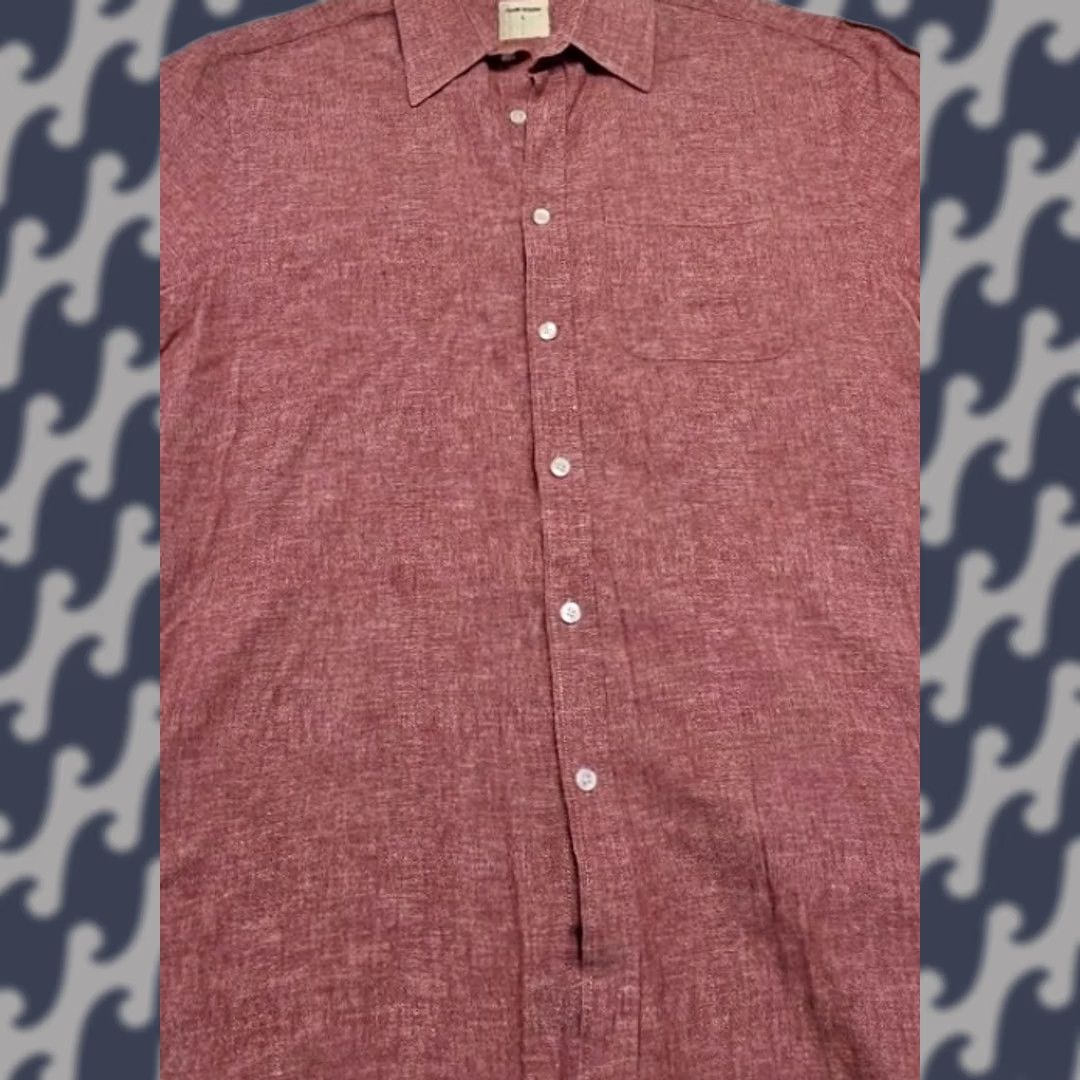 Vintage Samuel Windsor Linen/Cotton Shirt Mens L Heathered Red Short Sleeve Button Down Size US L / EU 52-54 / 3 - 1 Thumbnail