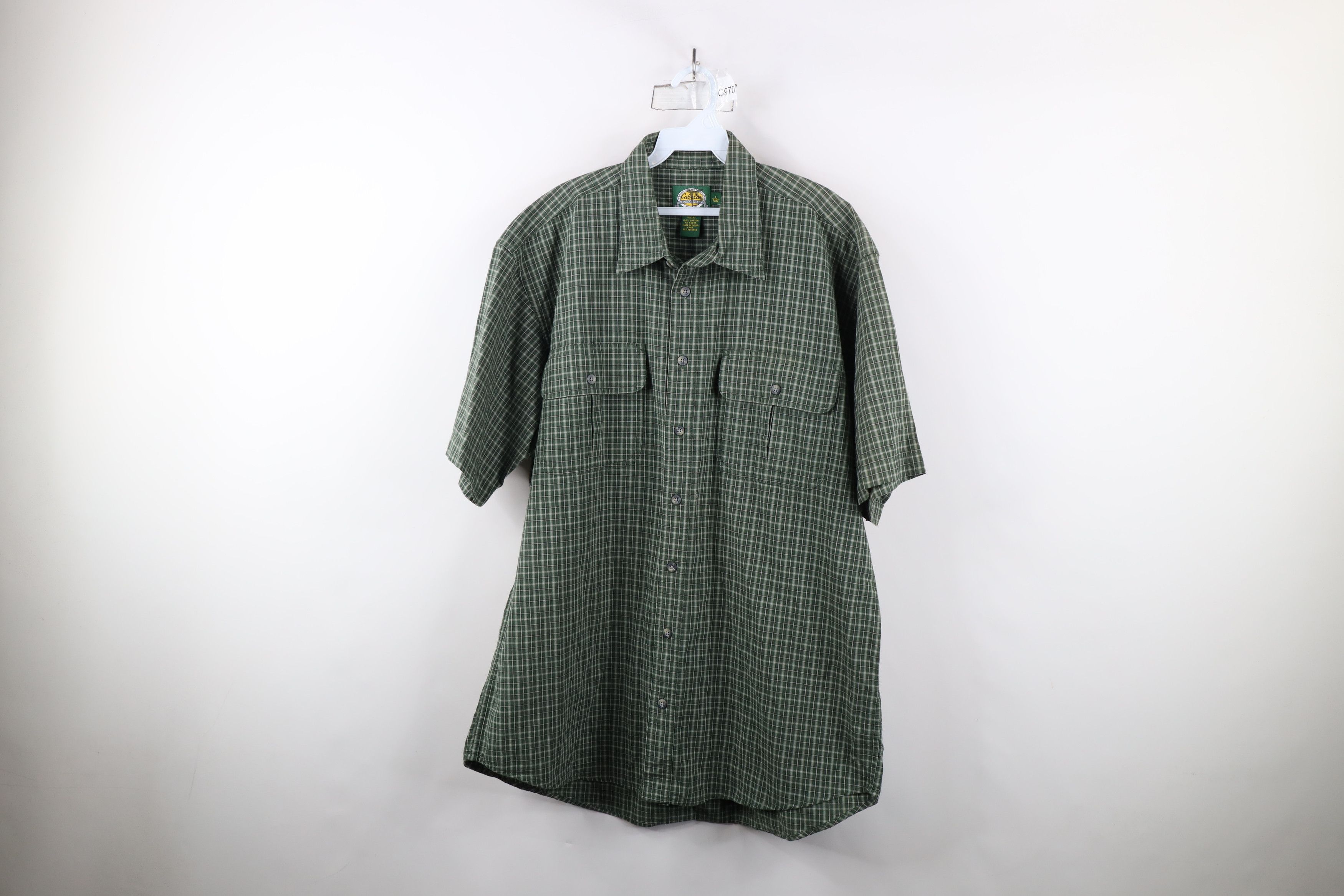 Cabelas × Vintage Vintage Cabelas Short Sleeve Collared Button Shirt Plaid Size US L / EU 52-54 / 3 - 1 Thumbnail