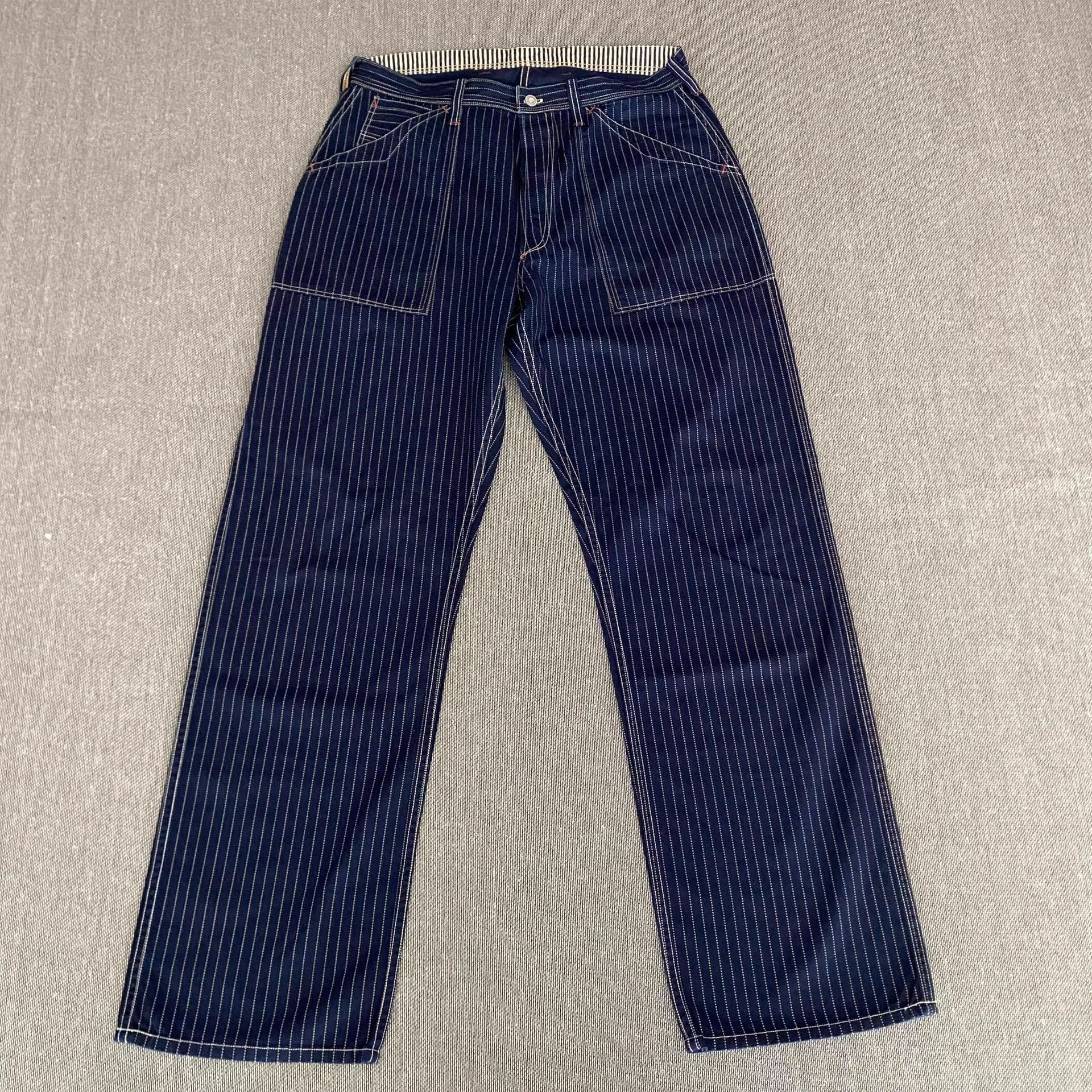 Freewheelers Freewheelers Wabash Discharge Dyed Blue Work Pants 36 Size US 36 / EU 52 - 2 Thumbnail