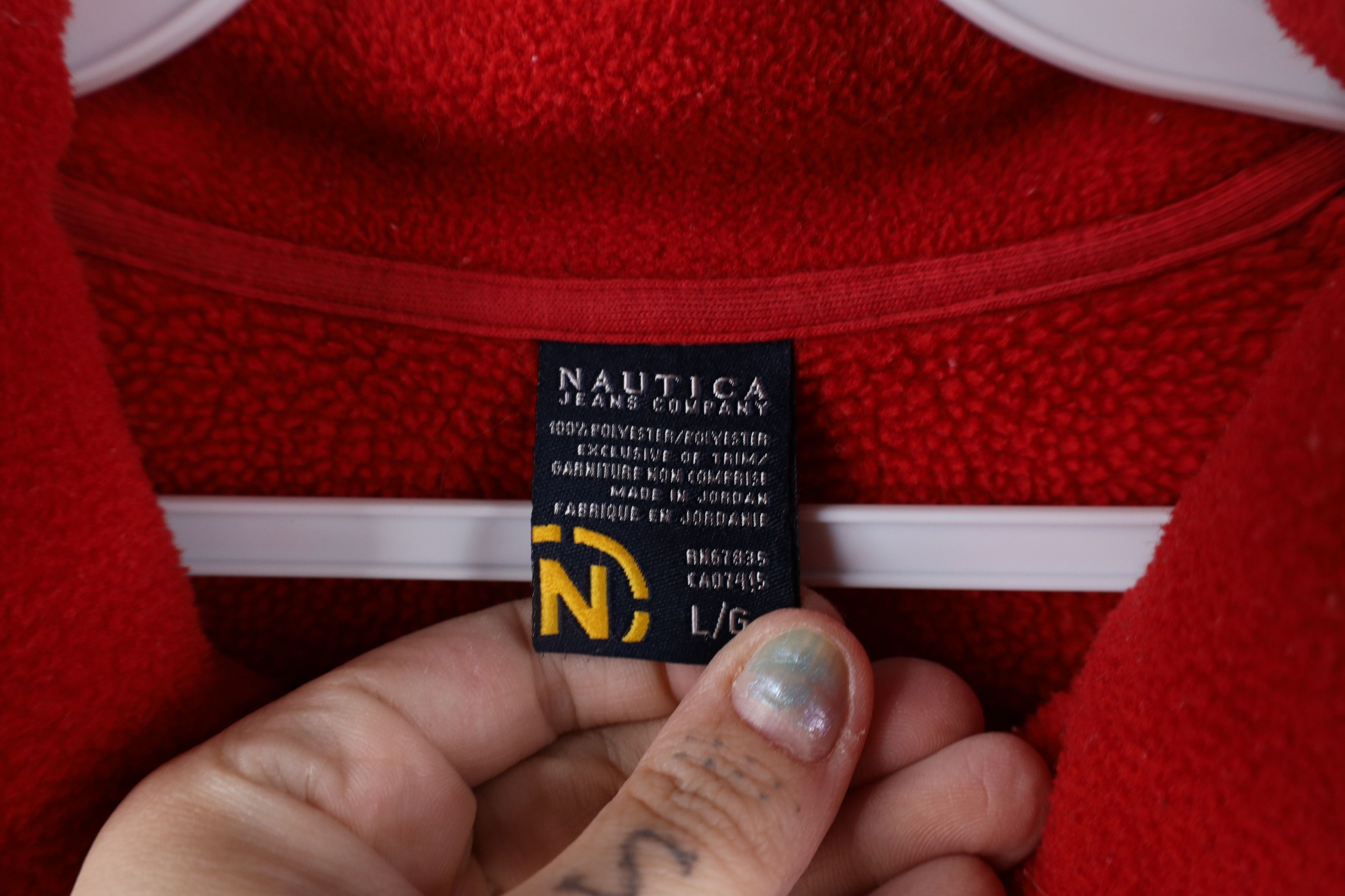 Nautica × Vintage Vintage 90s Nautica Script Half Zip Fleece Pullover Sweater Size US L / EU 52-54 / 3 - 7 Thumbnail